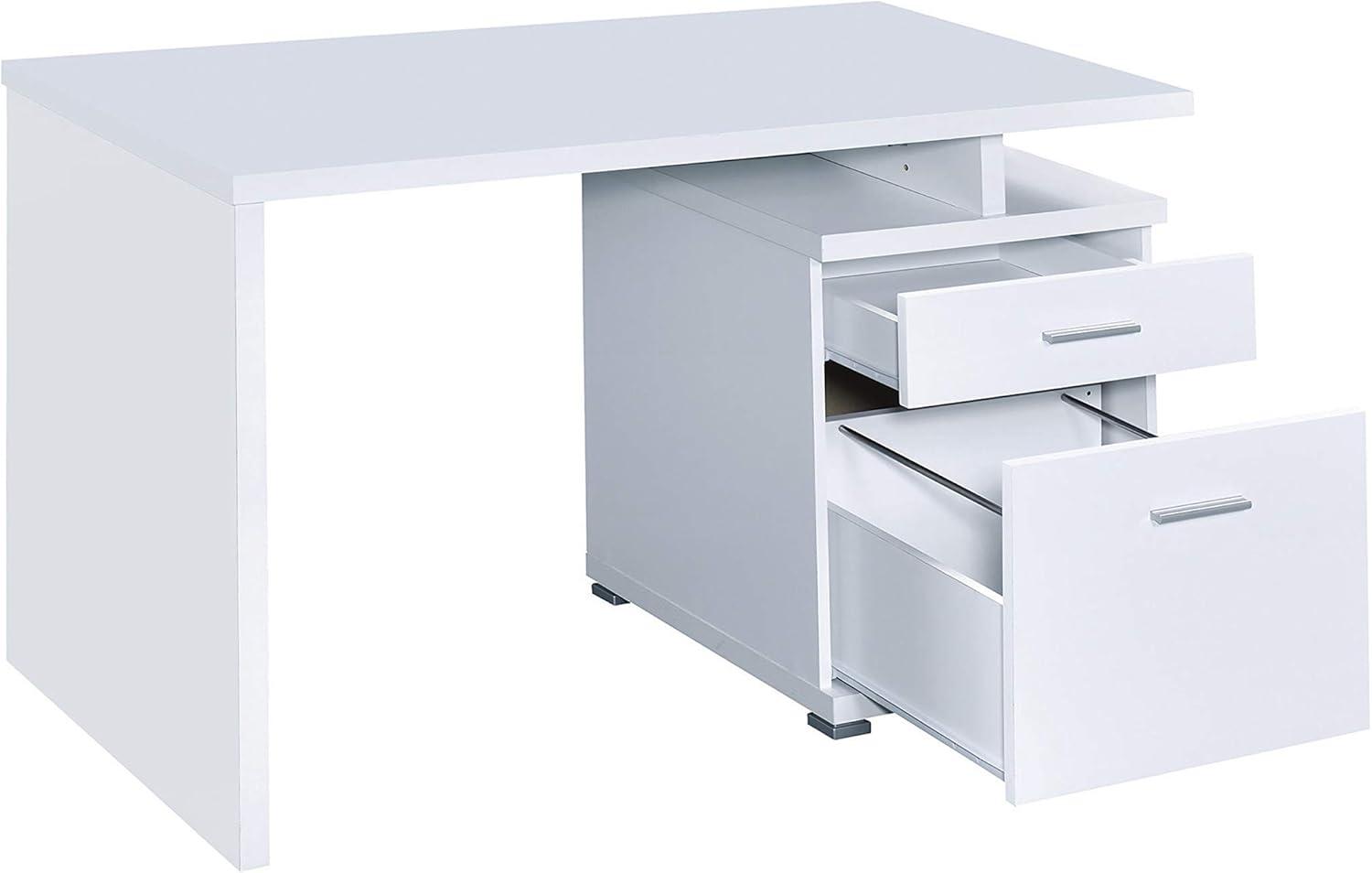 Irving 2 Drawer Office Desk with Reversible Cabinet - Coaster