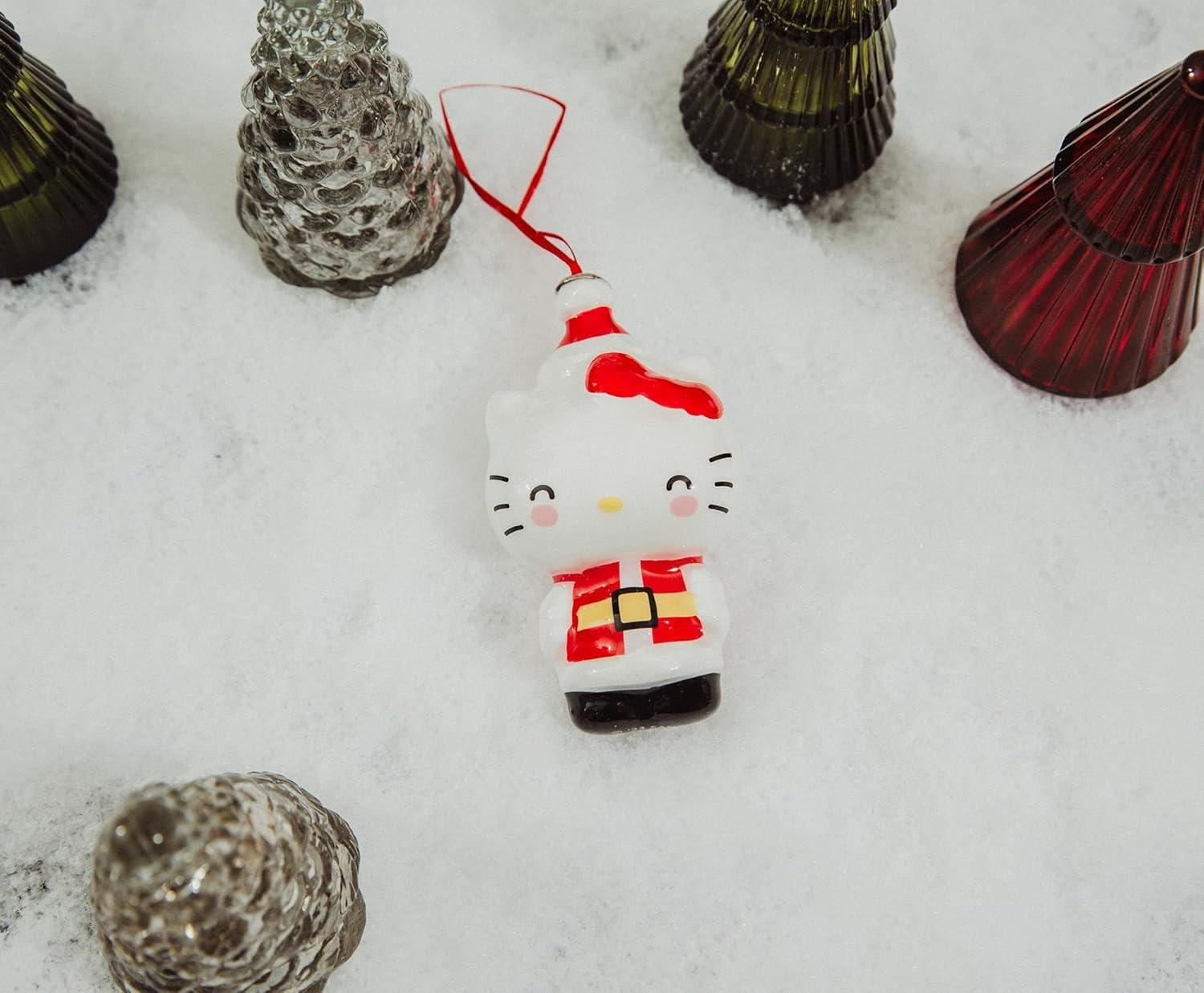 Surreal Entertainment Sanrio Hello Kitty Santa 4-Inch Shatterproof Decoupage Ornament