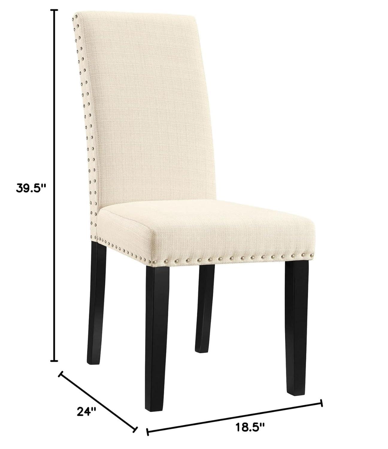 Modway Parcel Dining Fabric Side Chair Beige: Polyester Upholstery, Wood Frame, Armless Parsons Design, 287 lb Capacity