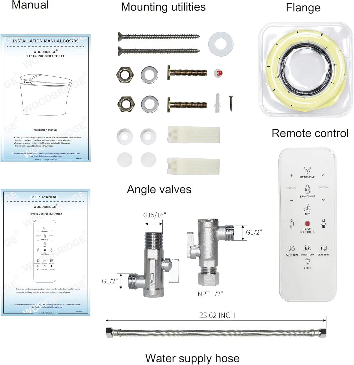 White ADA Compliant Smart Bidet Toilet with Heated Seat