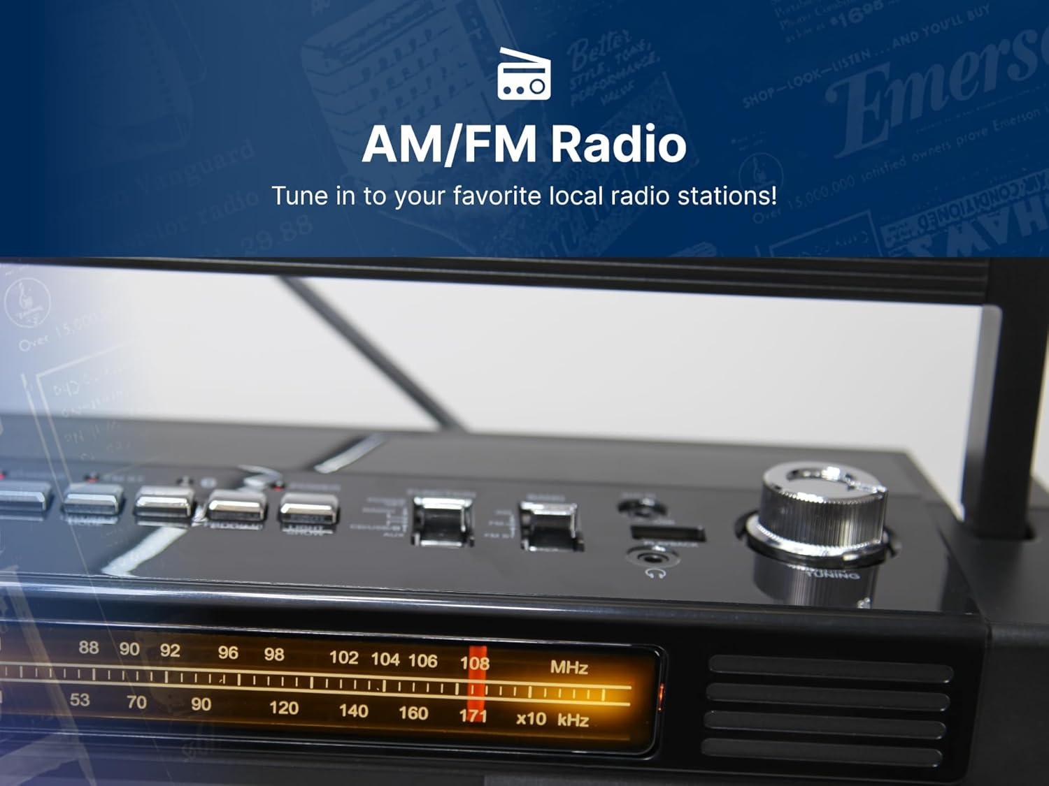 Emerson® Bluetooth® CD/Radio Retro Boom Box, Black, EPB-3004