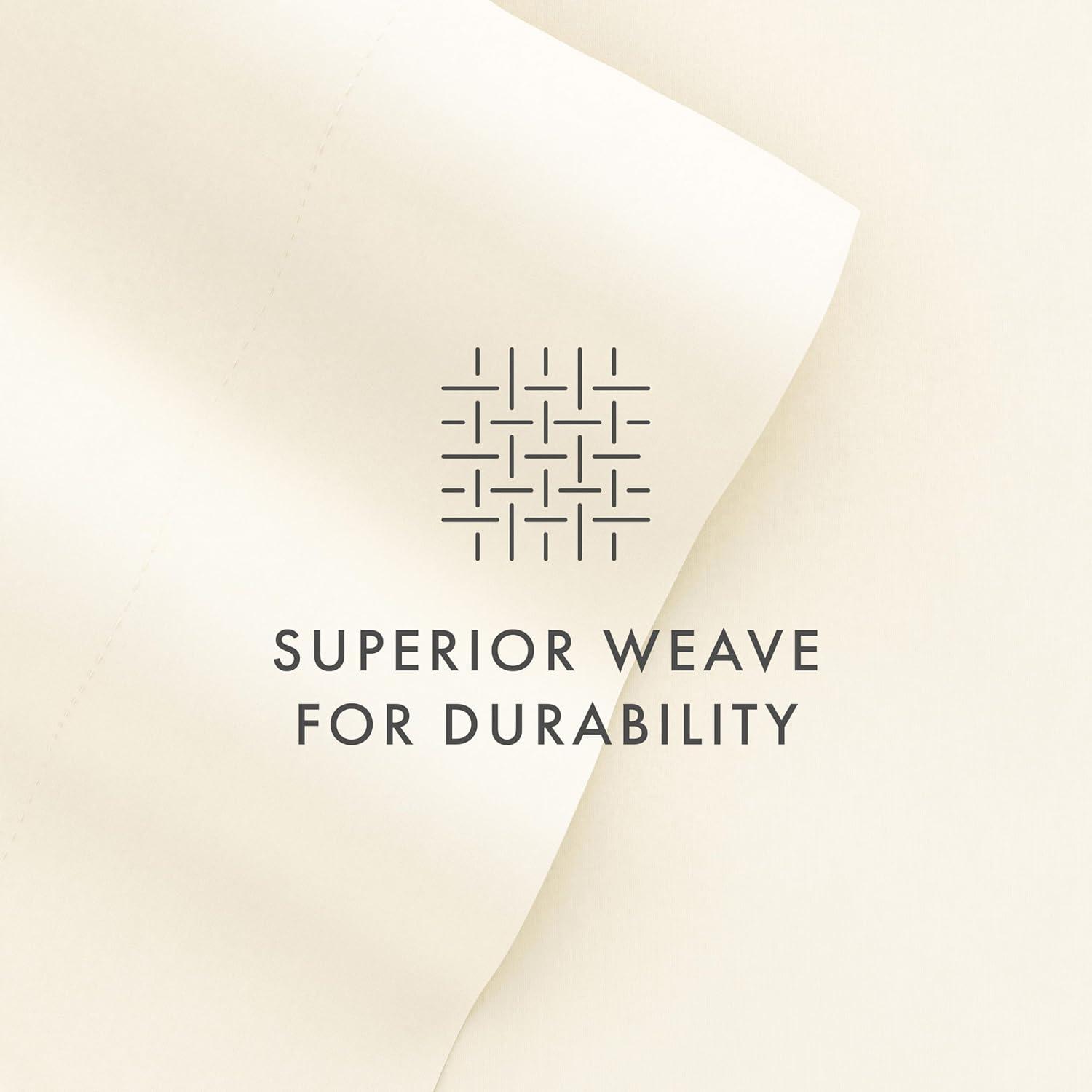 Ivory Twin Deep Pocket Microfiber Bed Sheet Set