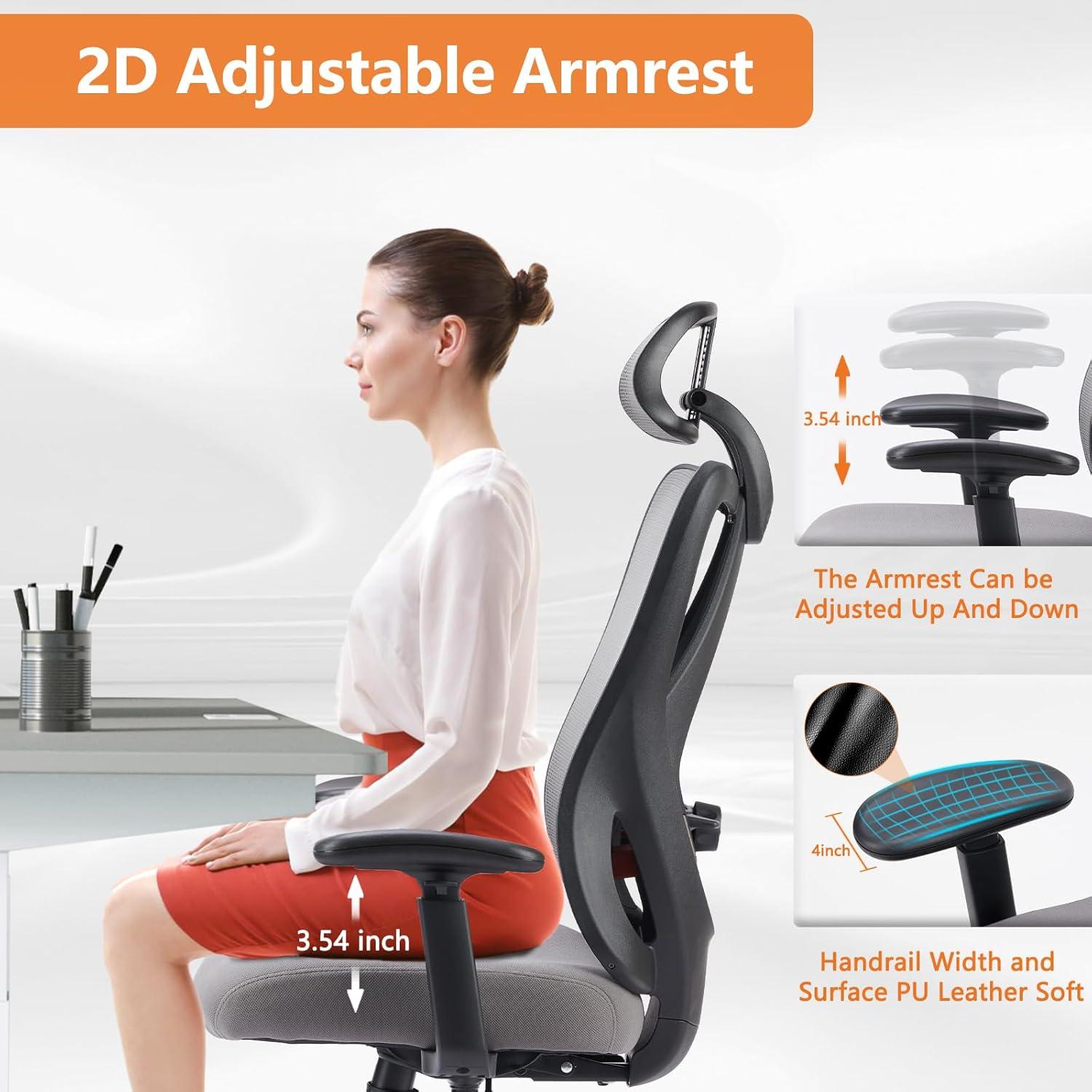 Mesh Back Ergonomic Computer Office Chair Gaming Chair with 3D Arms | FIRNEWST