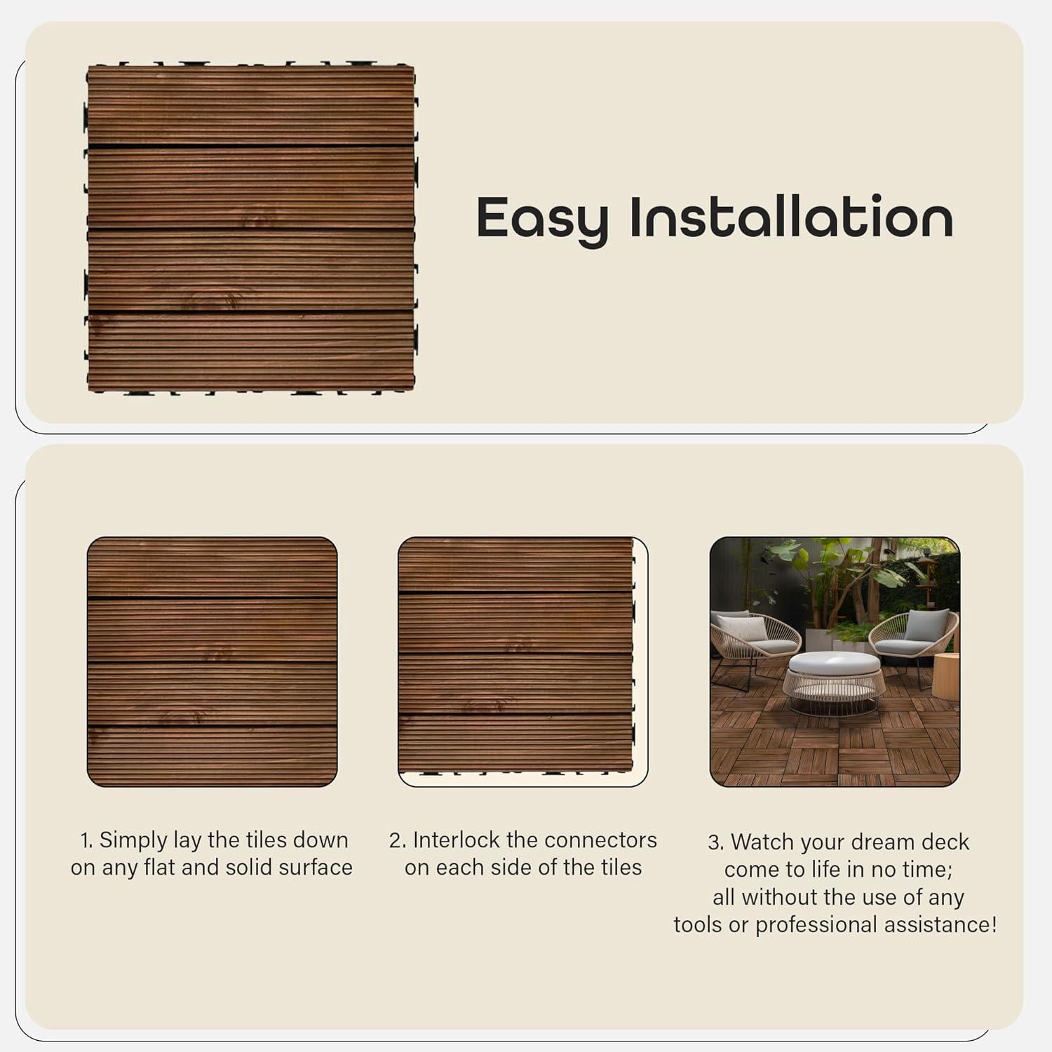 Achim OutdoorZ Interlocking Wood Deck Tiles - Royal Mahogany - 27 Tiles (27 Sq.Ft.)