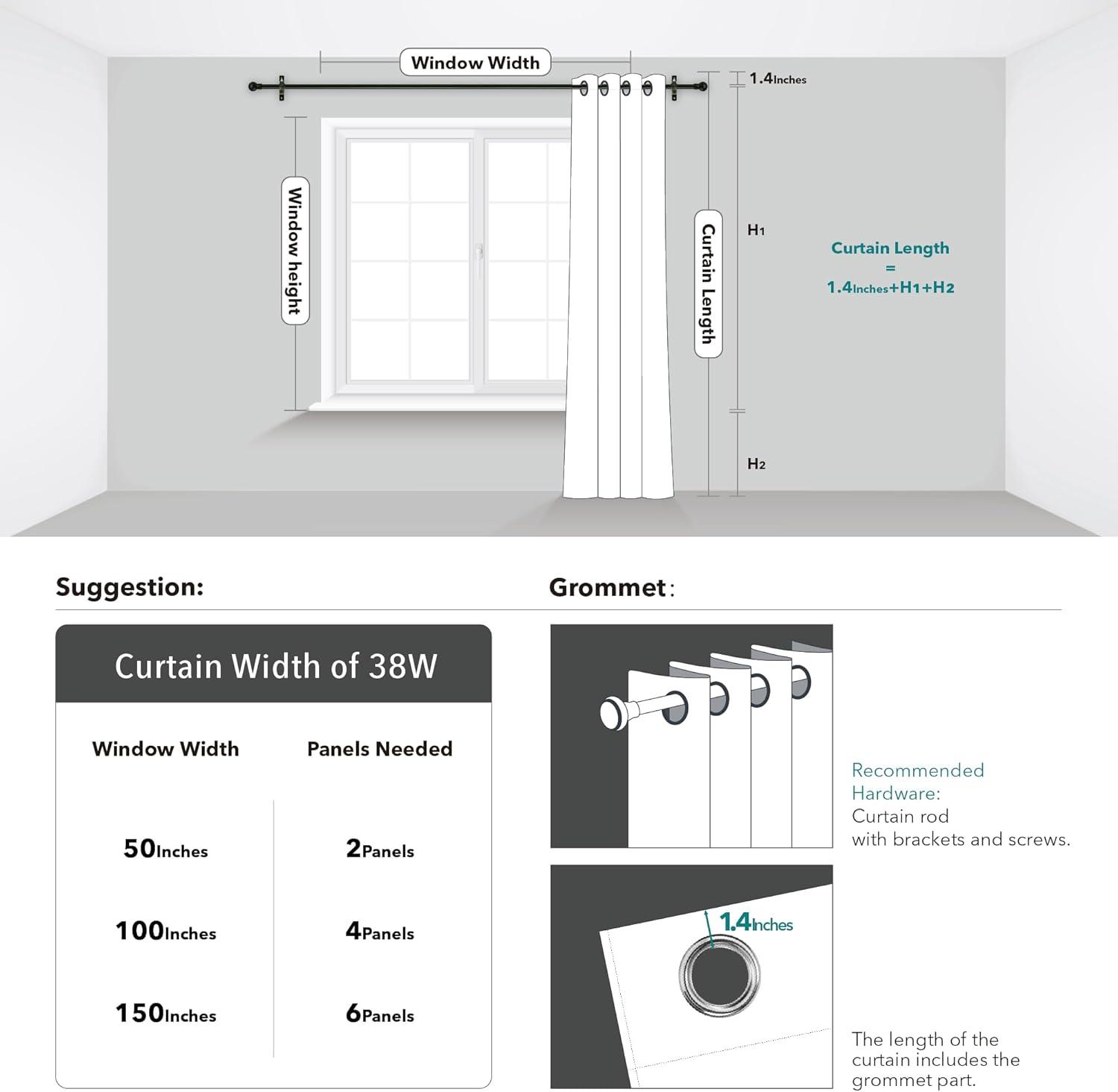 Polyester Room Darkening Curtain Pair