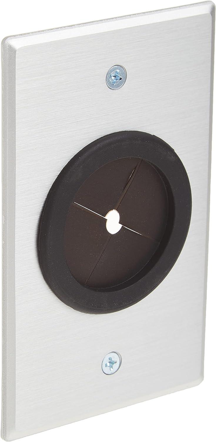 C2G 40489 1.5in Grommet Cable Pass Through Single Gang Wall Plate