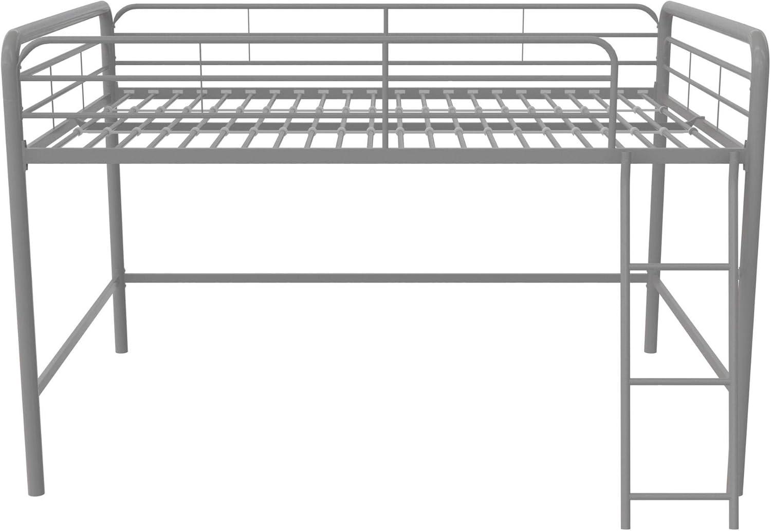 DHP Jett Junior Full Metal Loft Bed, Silver