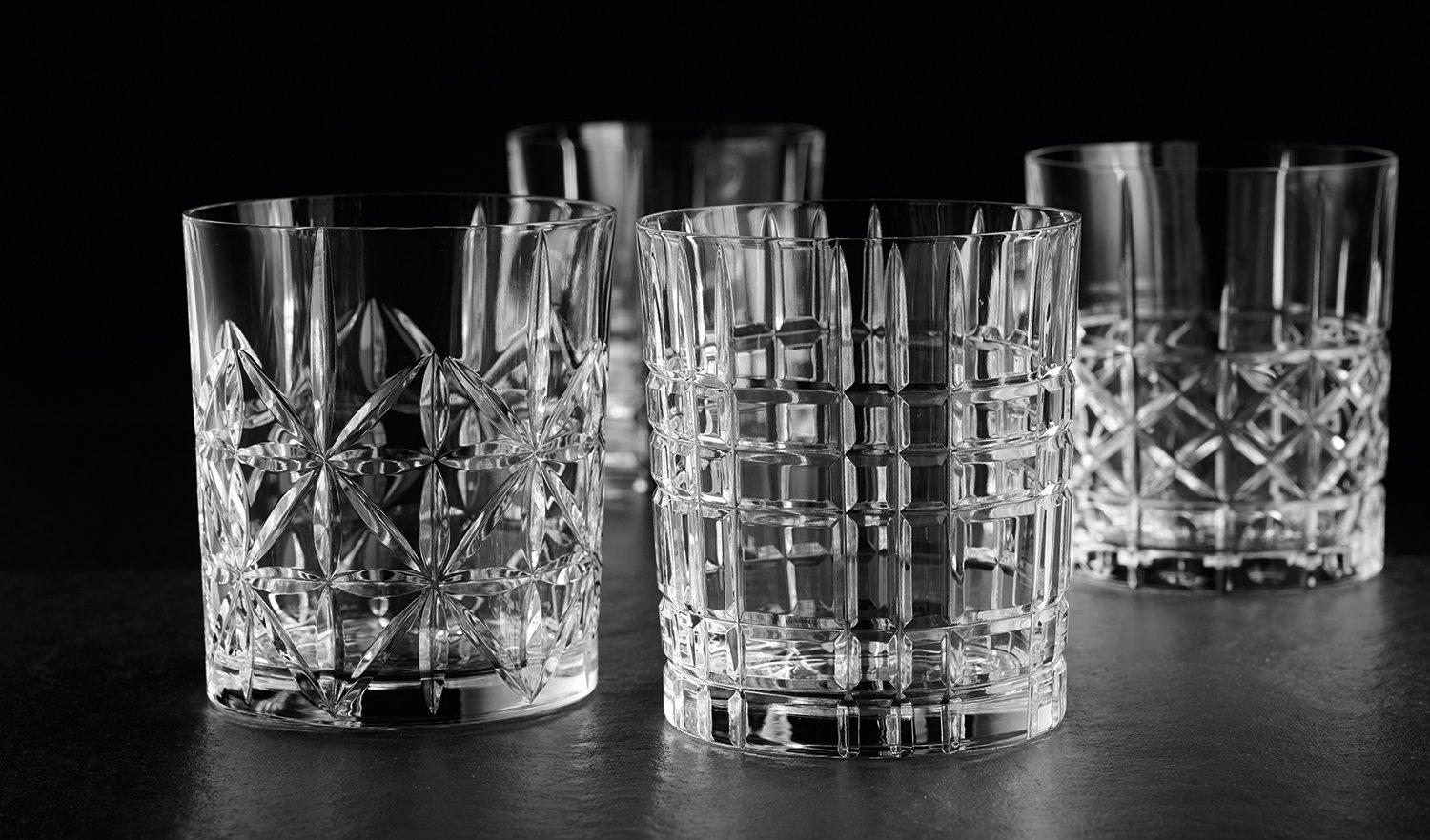 Highland Crystal Glass Whiskey Tumblers Set of 4