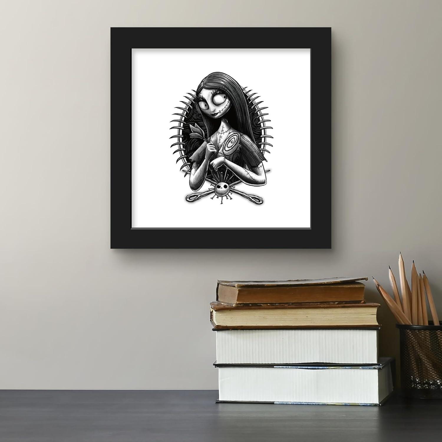 Gallery Pops Disney The Nightmare Before Christmas - Sally Ragdoll Portrait Wall Art, Black Framed Version, 12" x 12"