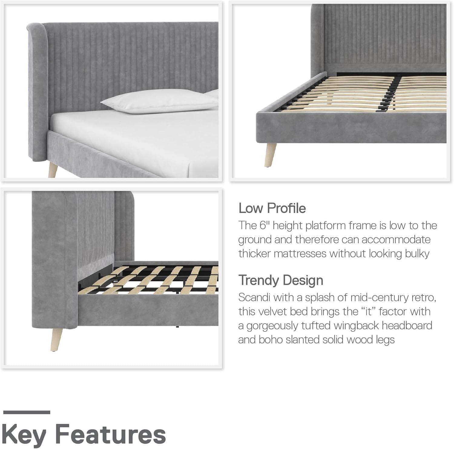 Novogratz Holly King Size Upholstered Platform Bed