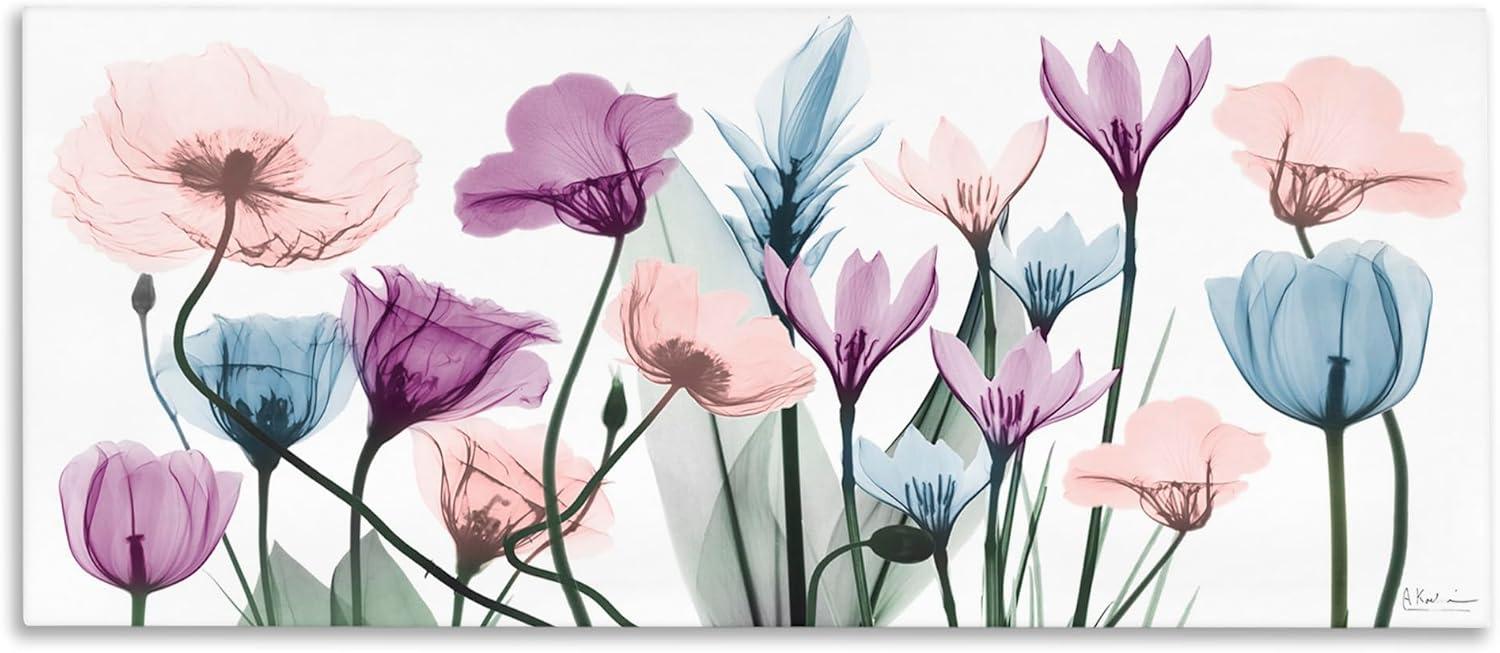 Modern Translucent Pastel Tulips Flower Buds Blossoms Oversized Stretched Canvas Wall Art By Albert Koetsier