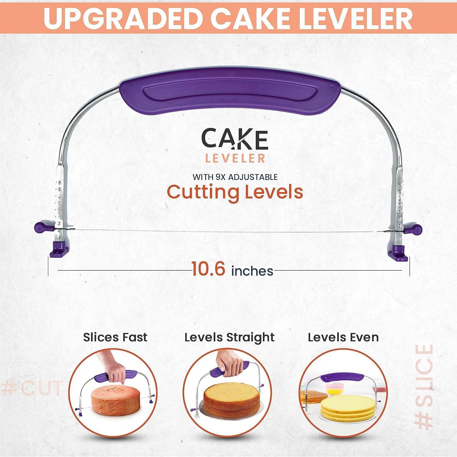 RFAQK 133PCs Round Cake Pans Sets for Baking + Cake Decorating Supplies - 3 Non-Stick 8 Inch Cake Pan with Baking Supplies, Piping Tips, Cake Leveler, Icing Spatula and 35 Parchment Papers with eBook