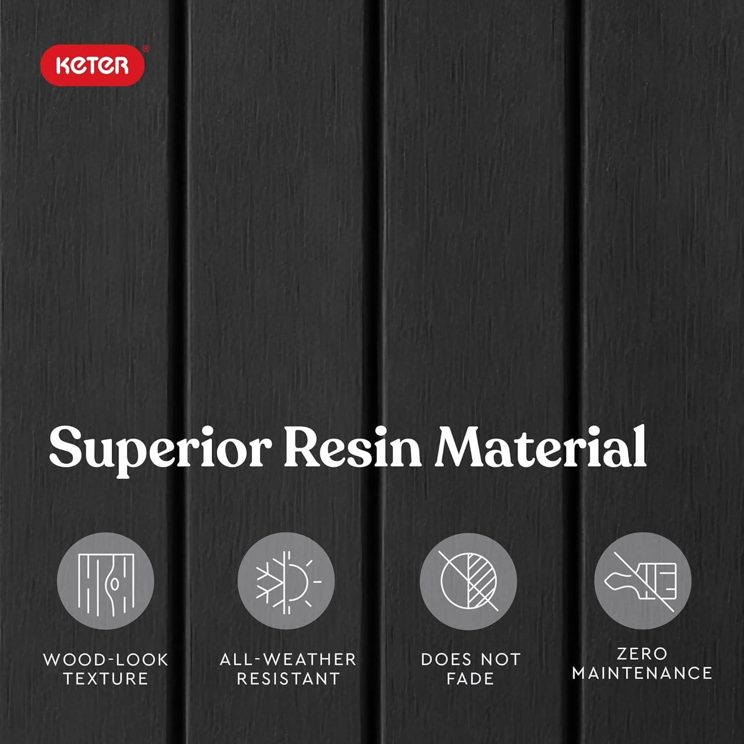 Keter Unity XL Outdoor Durable Kitchen Rolling Bar Cart with Storage Cabinet, Graphite