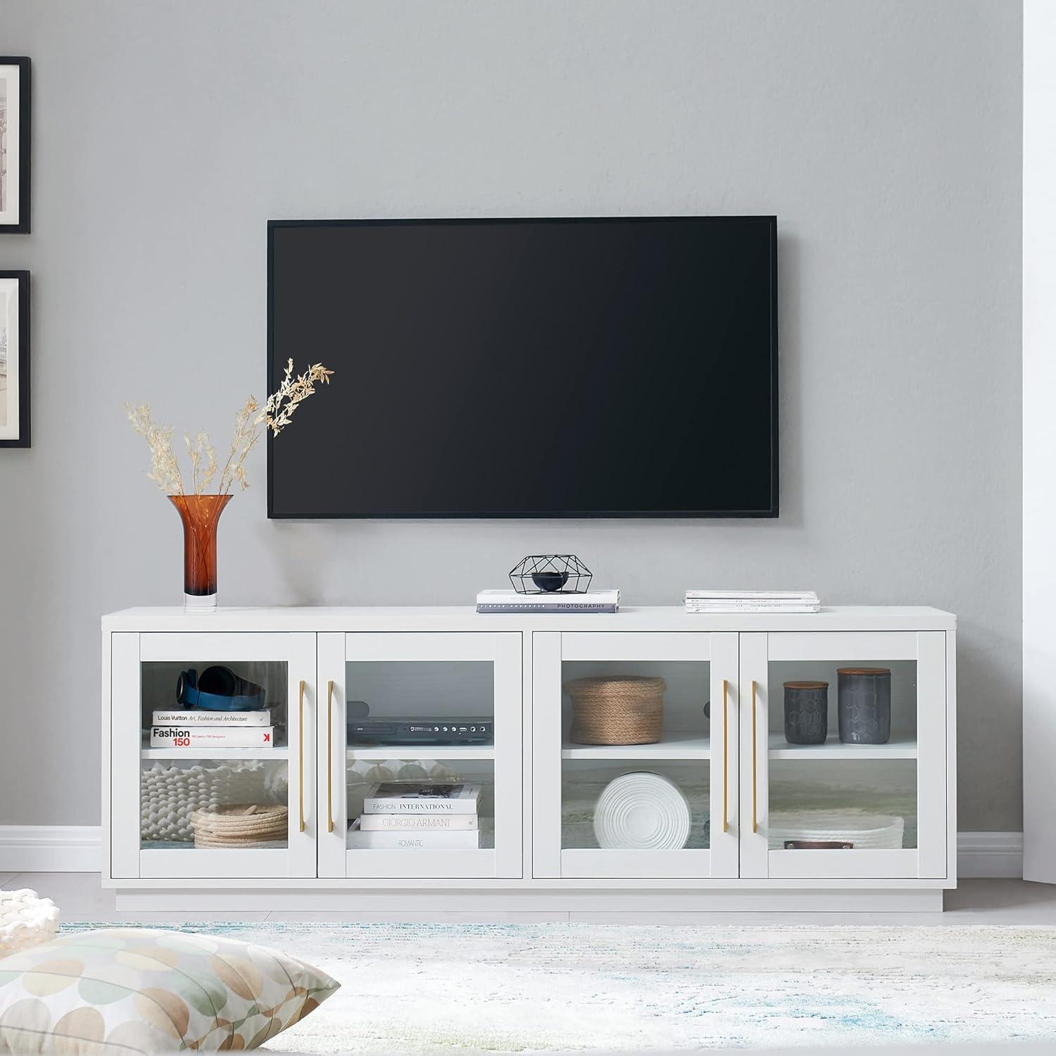 Evelyn&Zoe Donovan Rectangular TV Stand for TV's up to 75", White