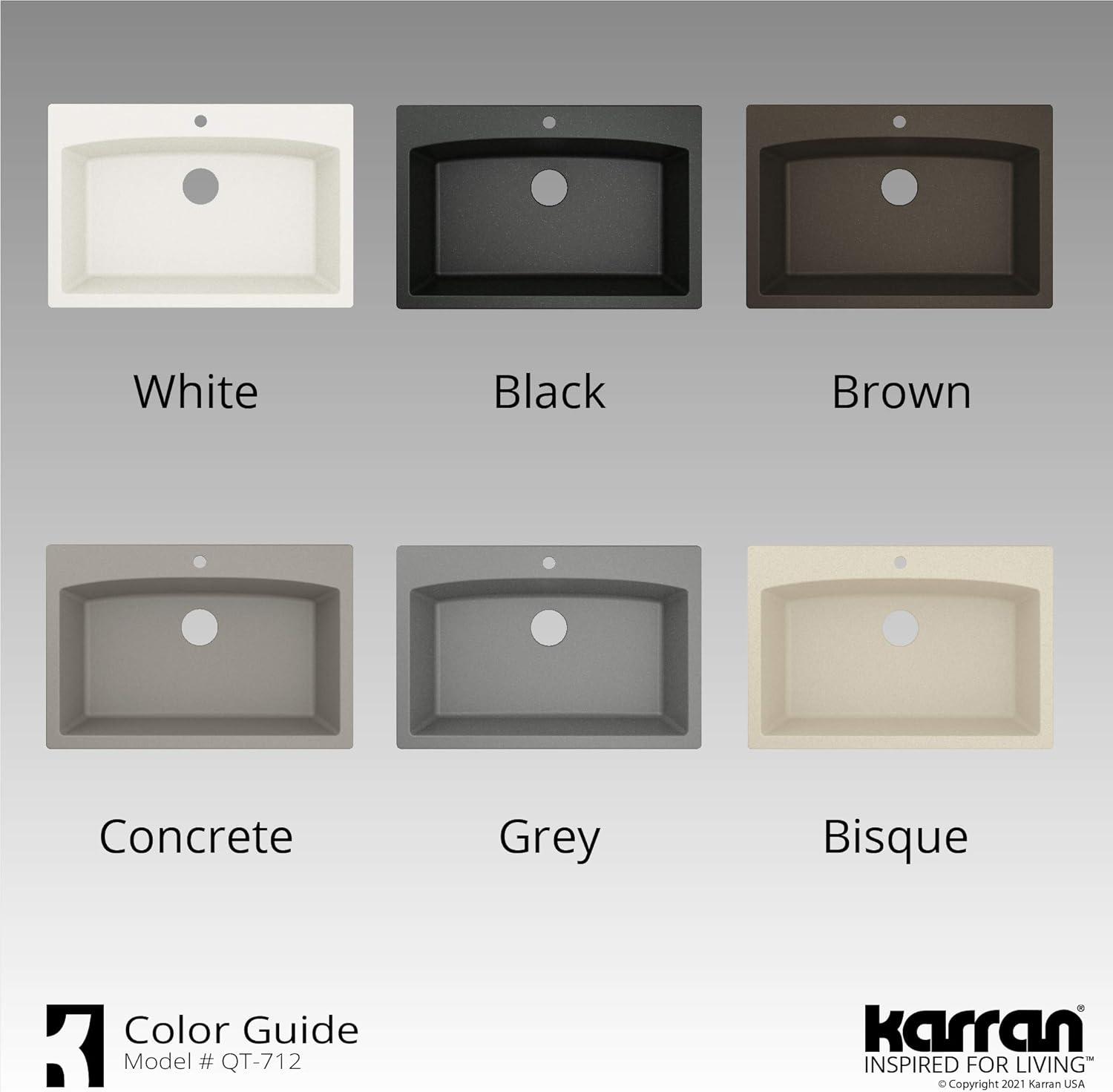 Karran Drop-in Quartz Composite 33'' X 22'' 1-Hole Single Bowl Kitchen Sink