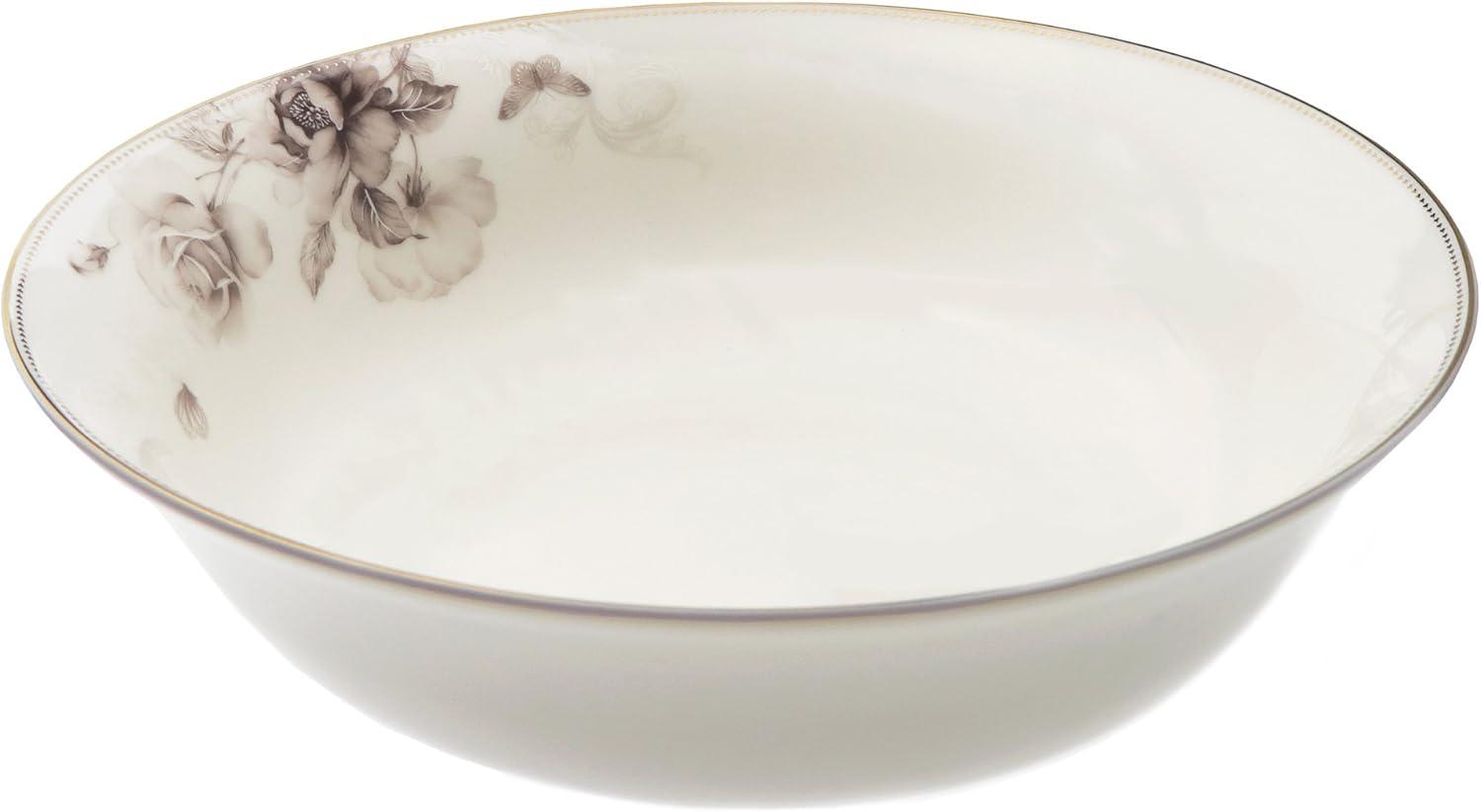 Lorren Home Trends Cora-57 57 Piece Dinnerware Set-Bone China Service for 8 People-Cora, One Size, Multicolor