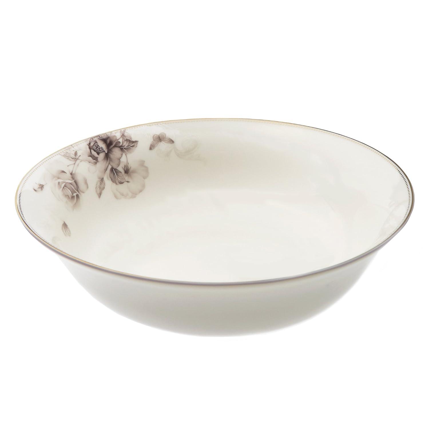Lorren Home Trends Cora-57 57 Piece Dinnerware Set-Bone China Service for 8 People-Cora, One Size, Multicolor