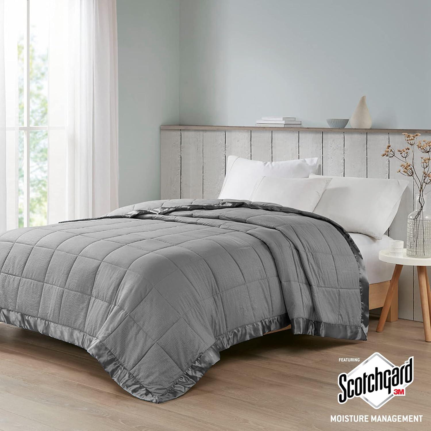 Cambria Oversized Down Alternative Blanket with Satin Trim