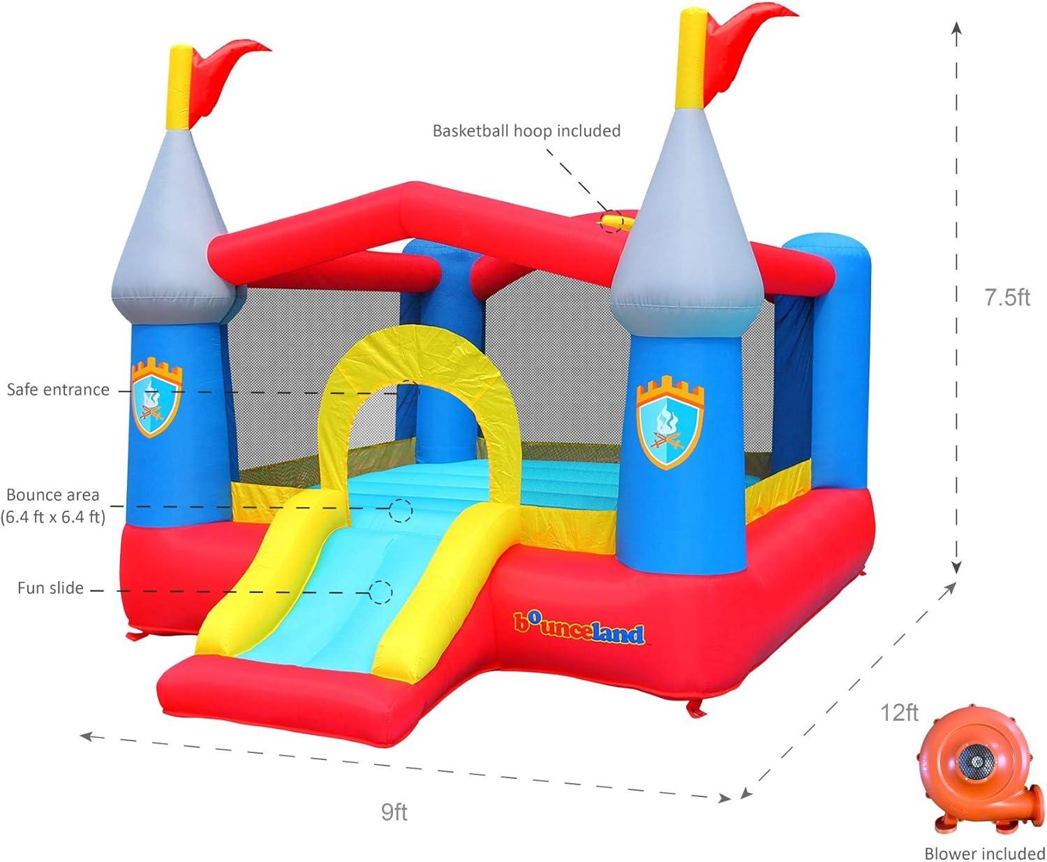 Colorful Inflatable Castle Bounce House with Slide and Hoop