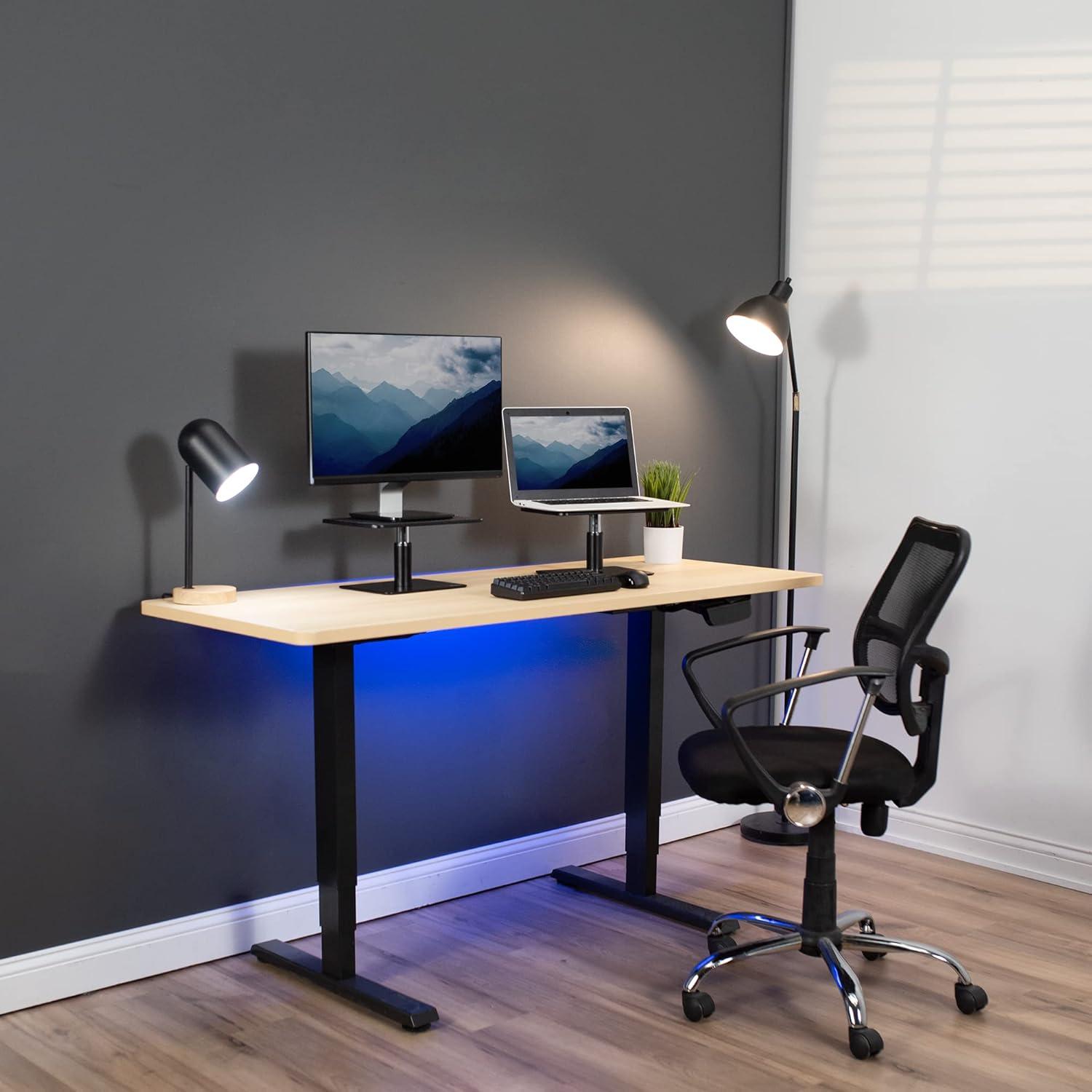 Black Adjustable Aluminum and Steel Monitor Riser Stand