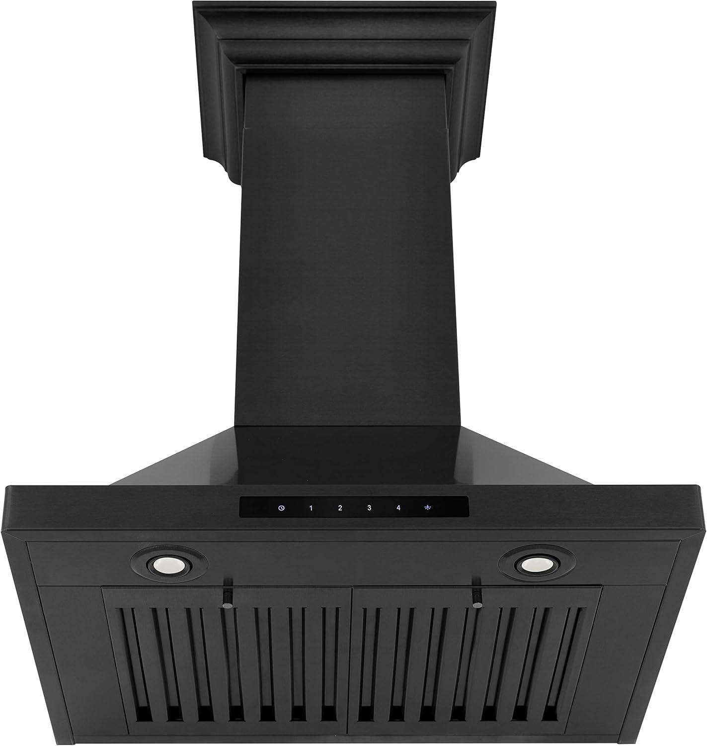 ZLINE 24 in. Convertible Vent Wall Mount Range Hood in Stainless Steel W/ Crown Molding (KBCRN-24)