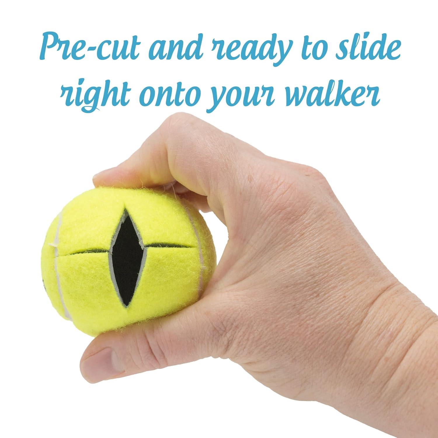 2 Pcs Smiley Pre-cut Walker Tennis Ball Glides Yellow Color