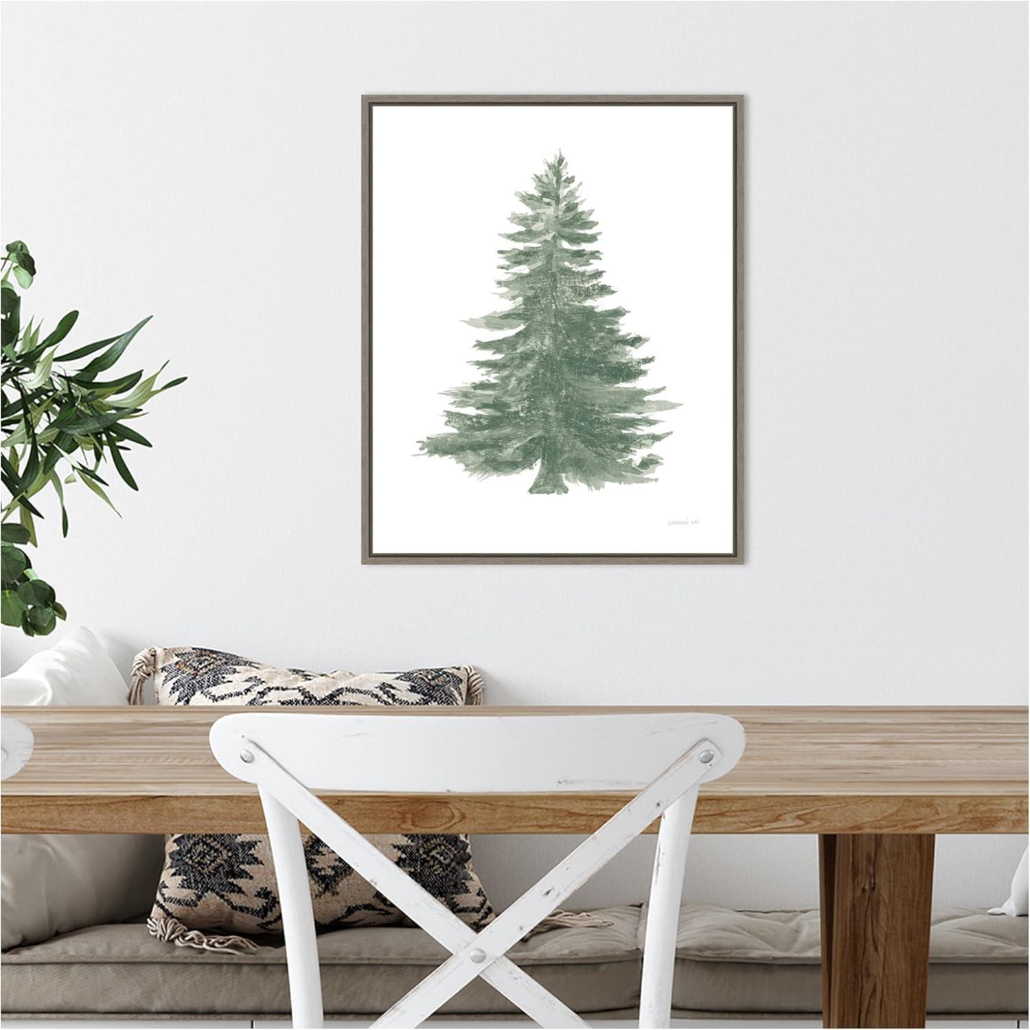 Amanti Art Floursack Holiday Tree by Danhui Nai Canvas Wall Art Print Framed 16 x 20-in.