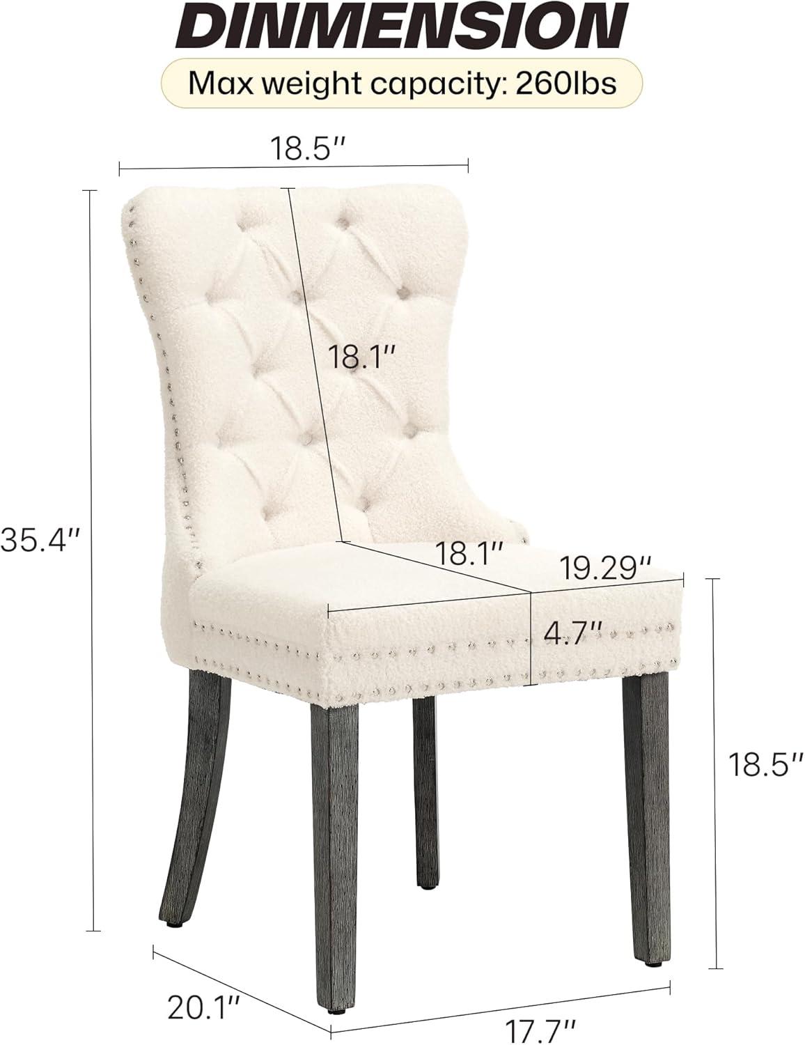 Almeada Stylish Tufted High Back Parsons Chair Dining Chair with Nailhead Trim