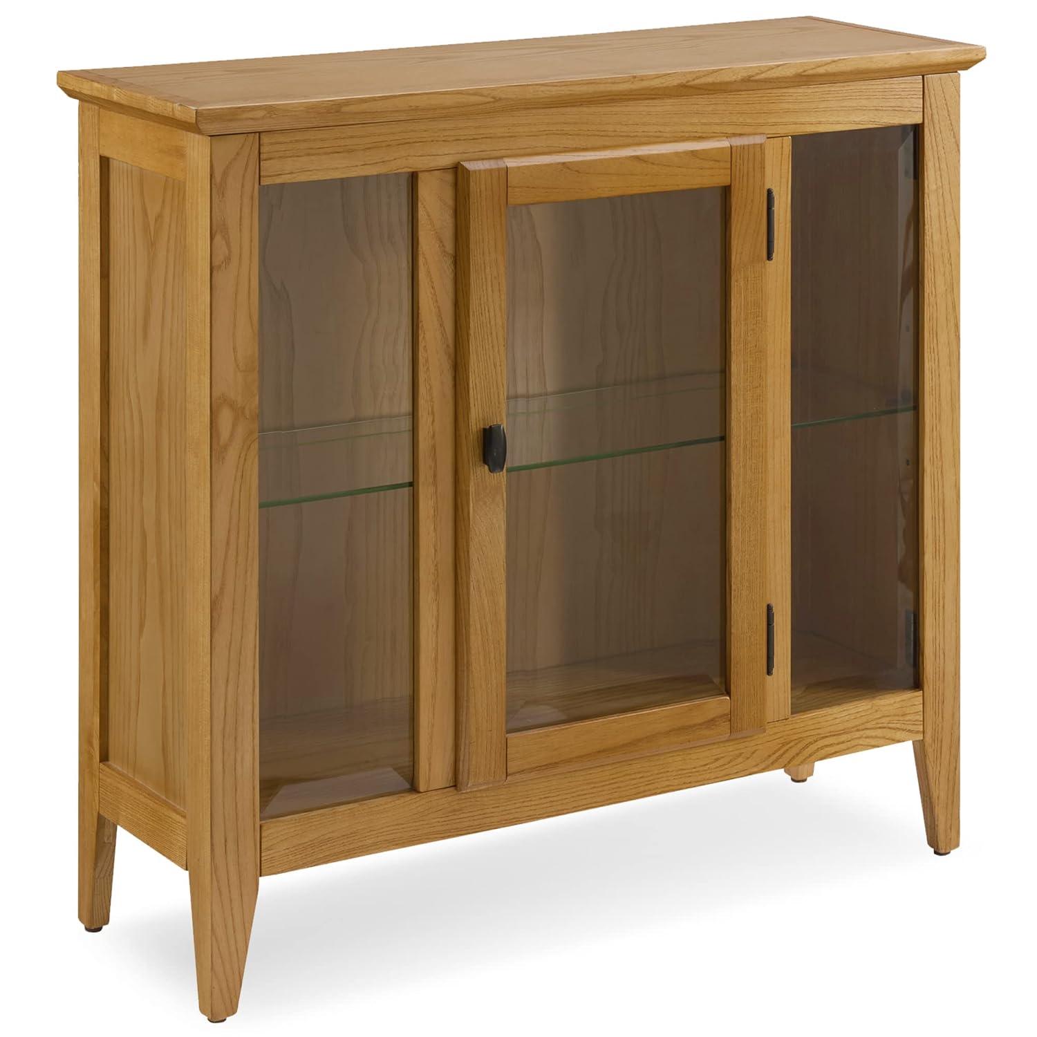 Entryway Curio Cabinet with Interior Light in Desert Sand