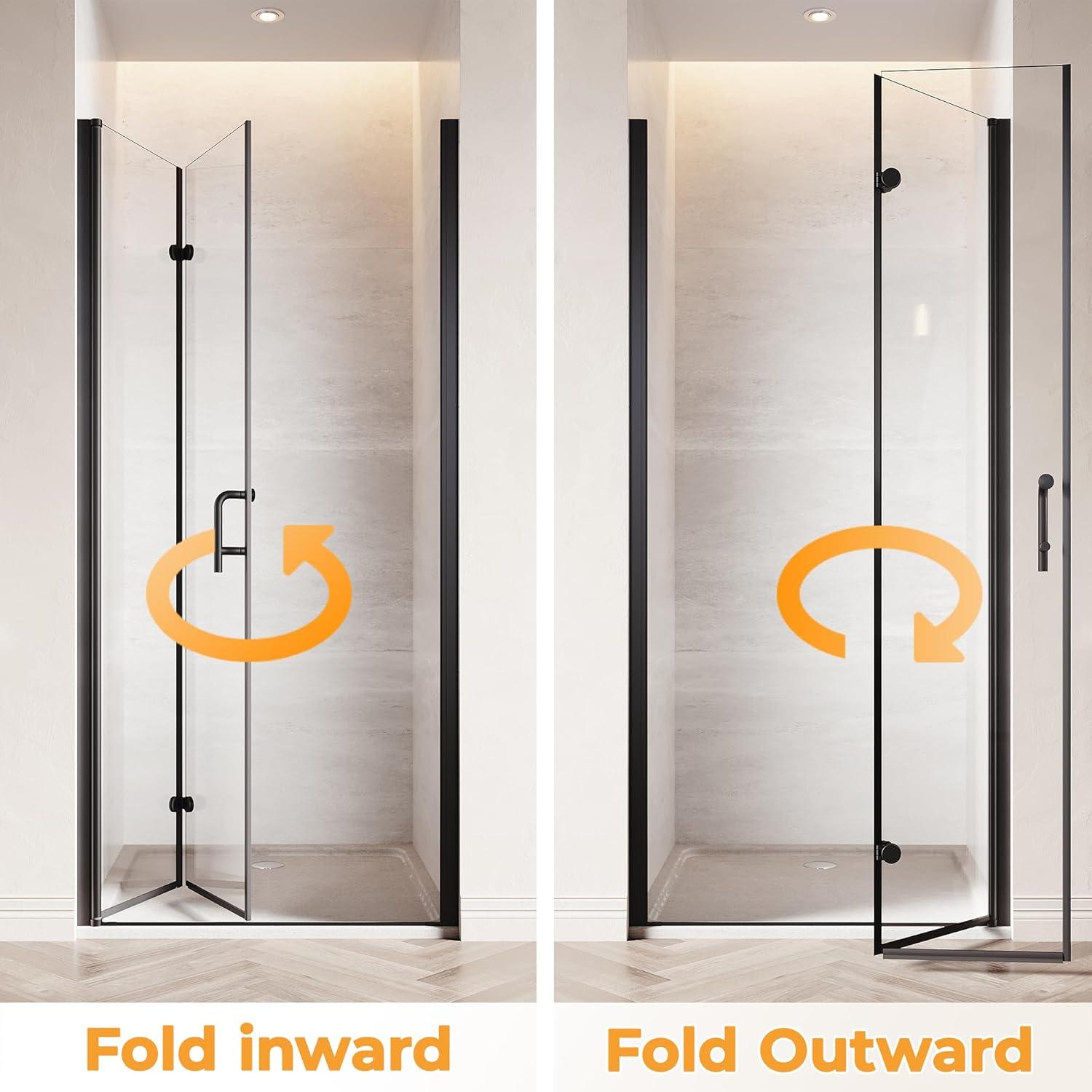 LOONGFIELD Sliding Shower Glass Door 56-60 In. W X 72 In. H, Adjustable Semi Frameless Shower Door, Certified Thick Clear Clear Tempered Glass, 304 Stainless Steel Handles ASTARQ-W2269P144324