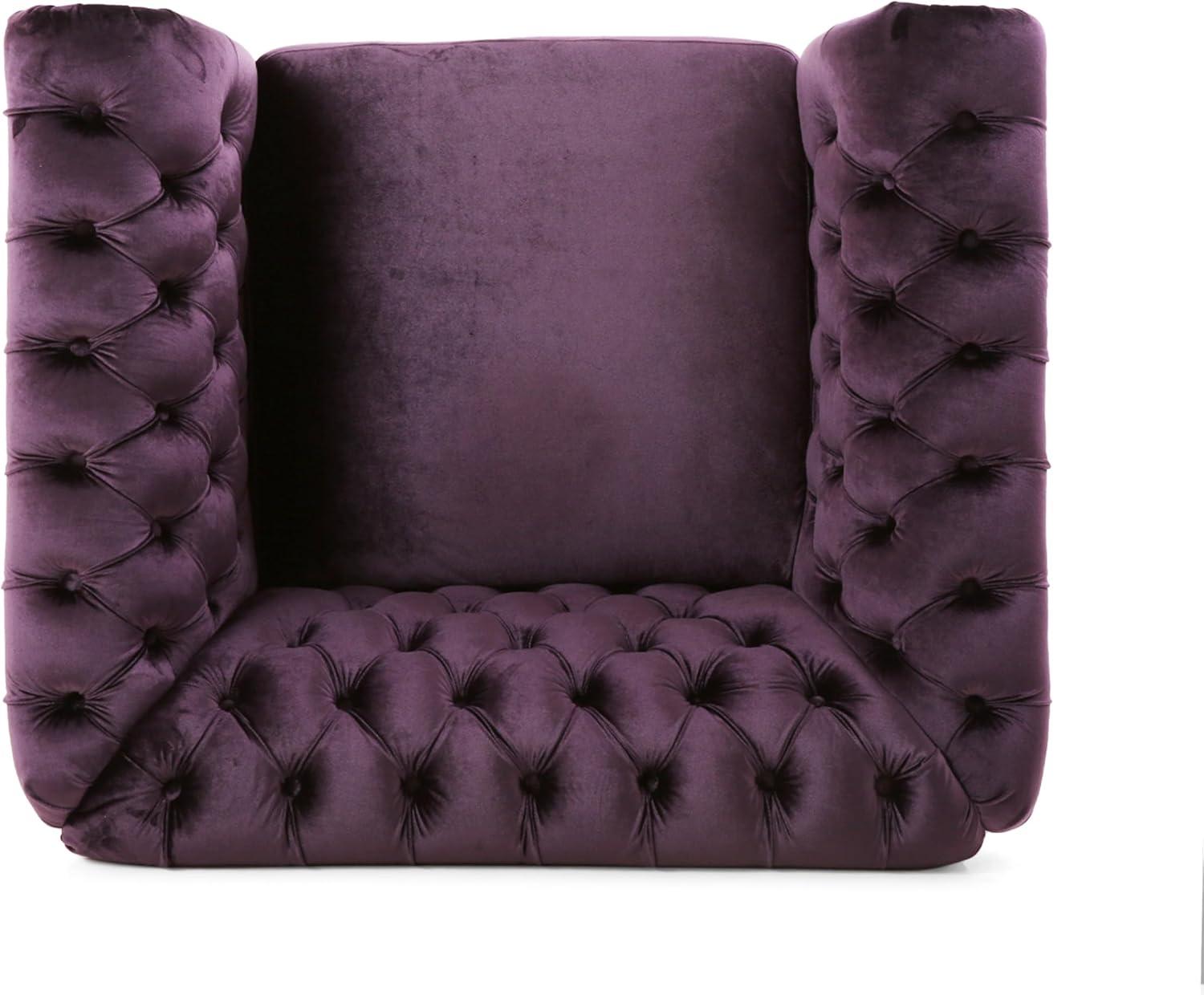 Westminster Chesterfield Club Chair Blackberry - Christopher Knight Home: Velvet Upholstery, Nailhead Trim