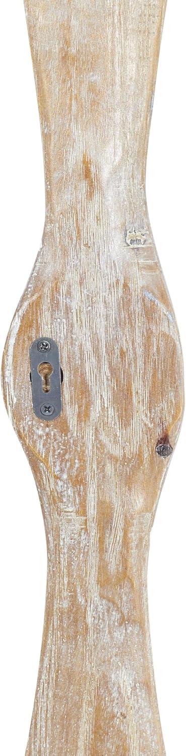 Deco 79 Wood Airplane Propeller Home Wall Decor 2 Blade Wall Sculpture with Aviation Detailing, Wall Art 47" x 2" x 4", Brown