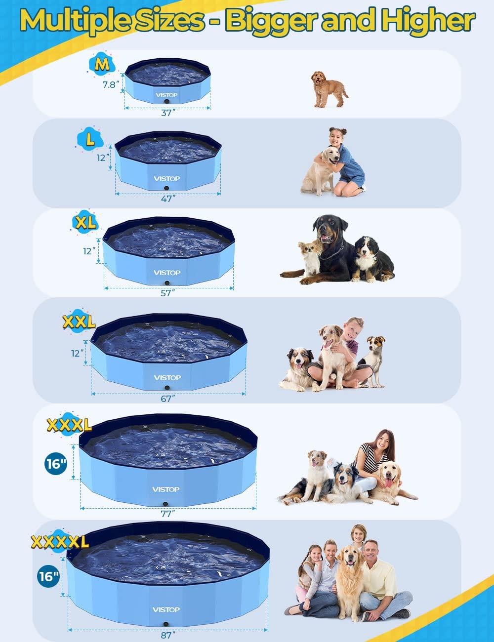 Large Blue Foldable Round PVC Dog and Kiddie Pool