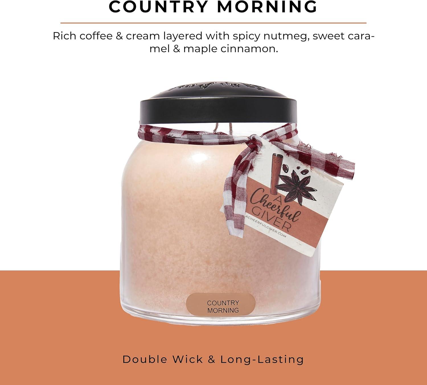 Country Morning Scented Soy Jar Candle with Black Lid