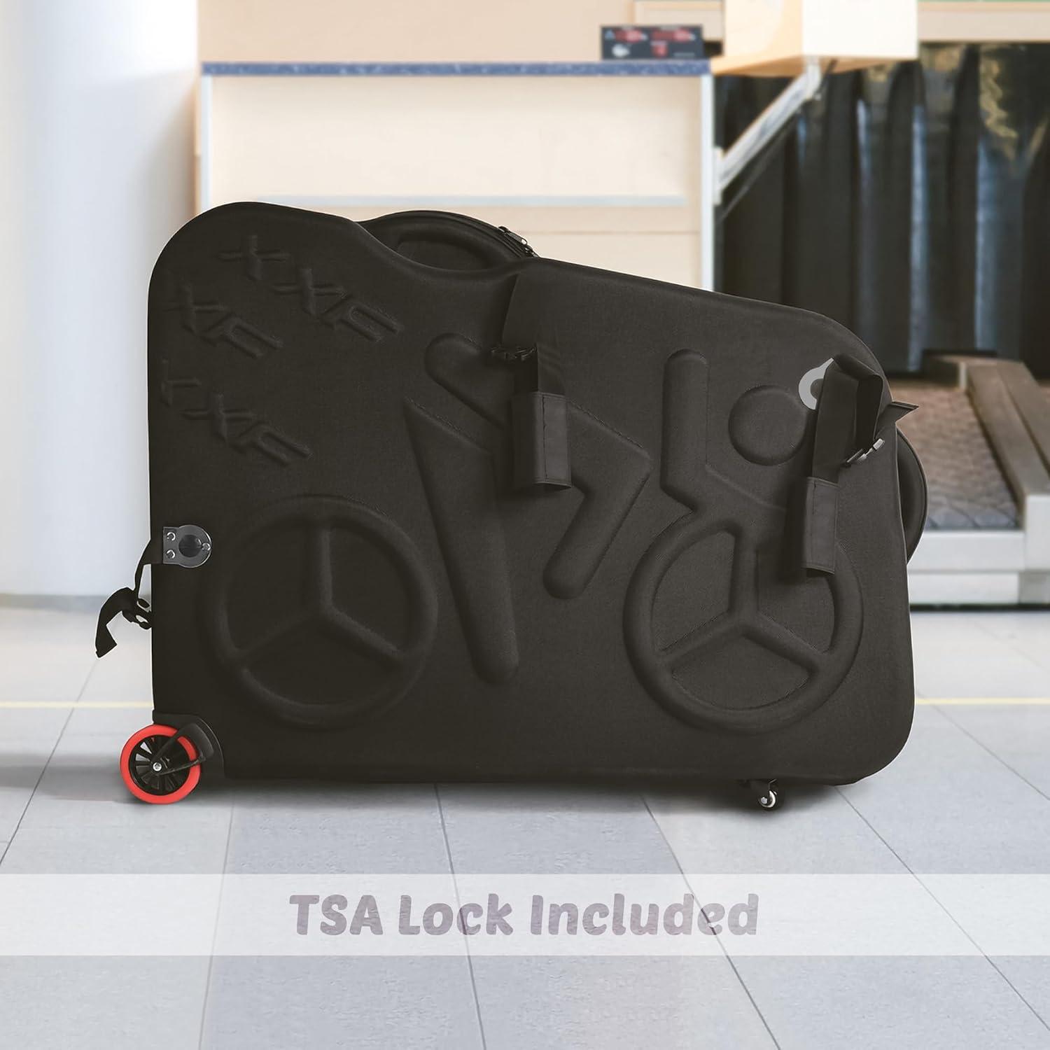 CyclingDeal Bike Travel Case | Lightweight & Durable Bike Case for Flying w/EVA Material | TSA Lock & Wheels for Easy Transportation | Bicycle Travel Bag for Flights | Up to 700c Road or 29" MTBs