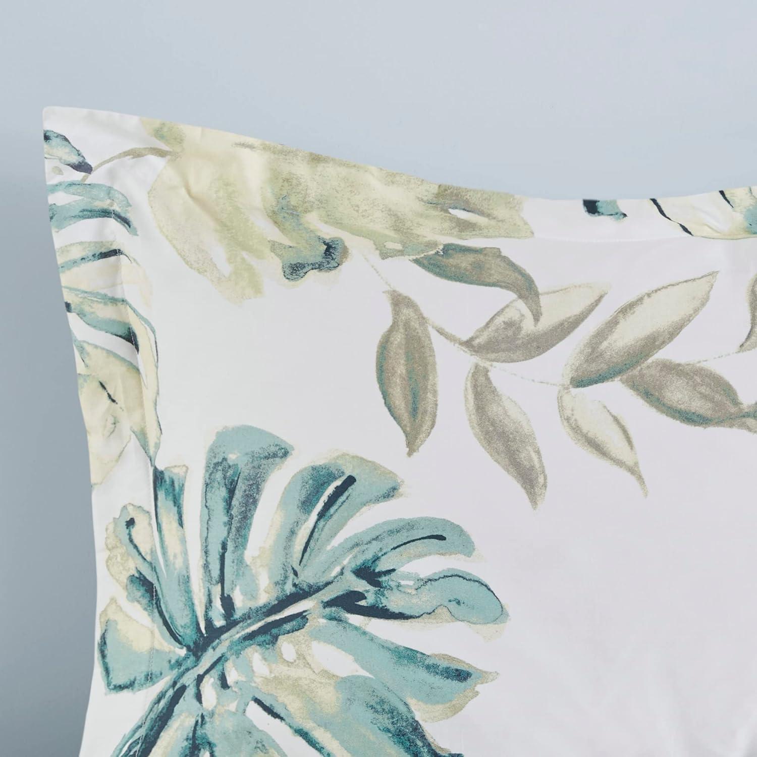 Lorelai Tropical Green and Blue Cotton Full/Queen Duvet Cover Set