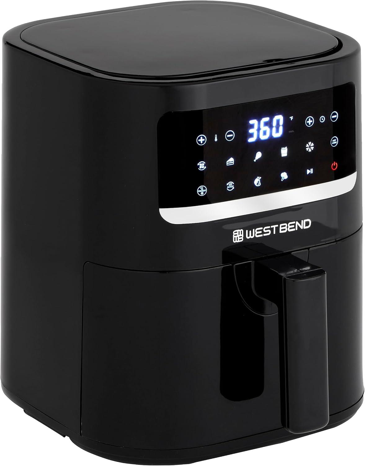 West Bend 5-Quart Black Digital Air Fryer with 10 Presets