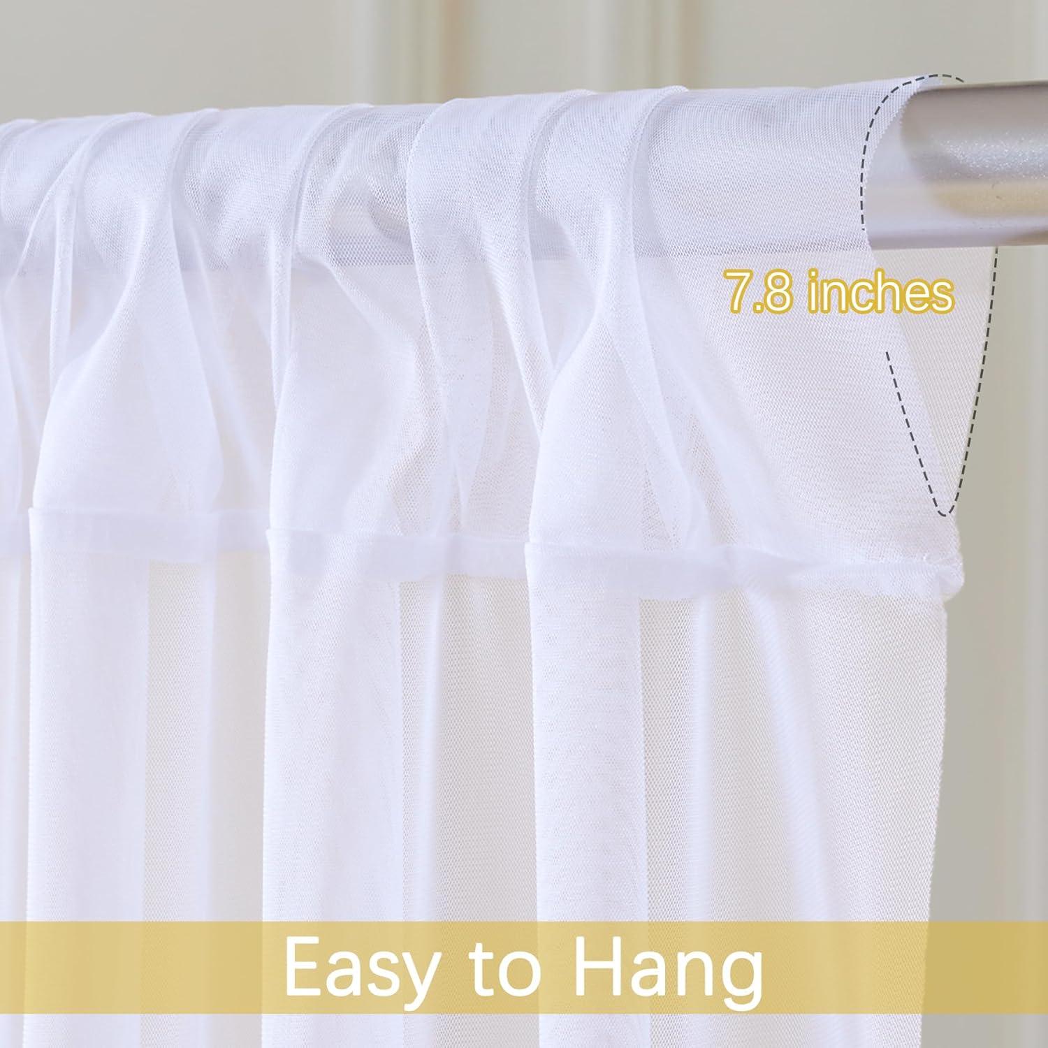 10x10ft White Backdrop Curtain for Parties Wrinkle Free Wedding Baby Curtain Backdrops for Birthday Party