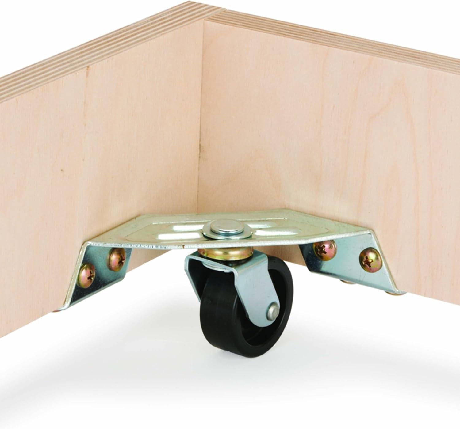 Black Phenolic Corner Caster Set with Metal Brackets