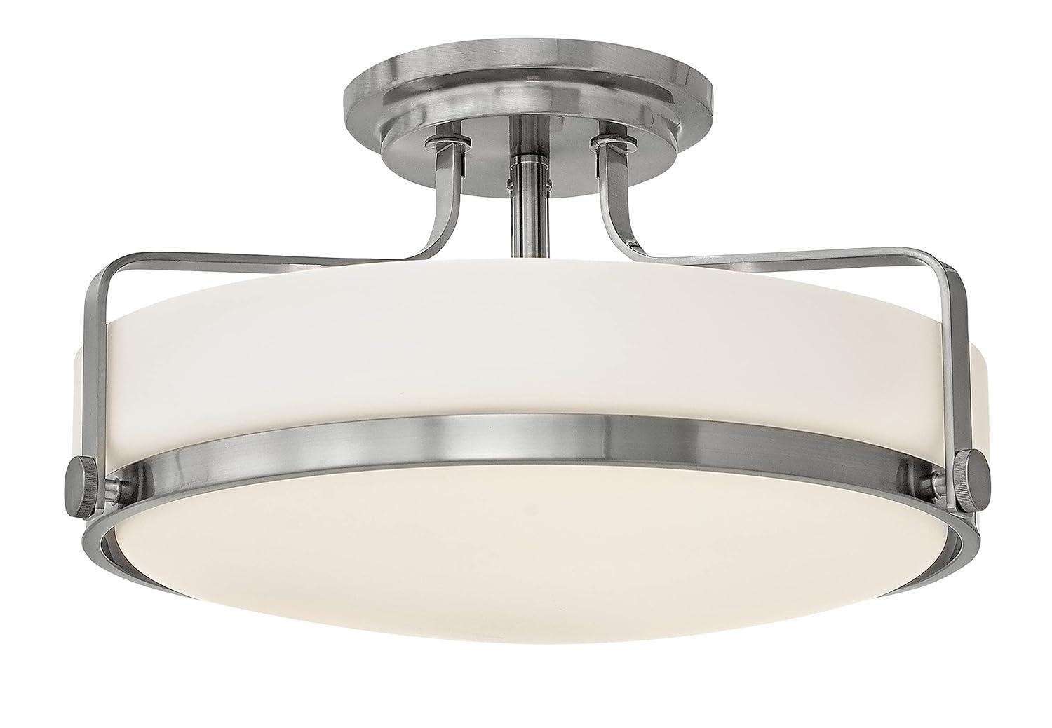 Harper Three Light 18" Retro Bowl Semi-Flush Mount Ceiling Light