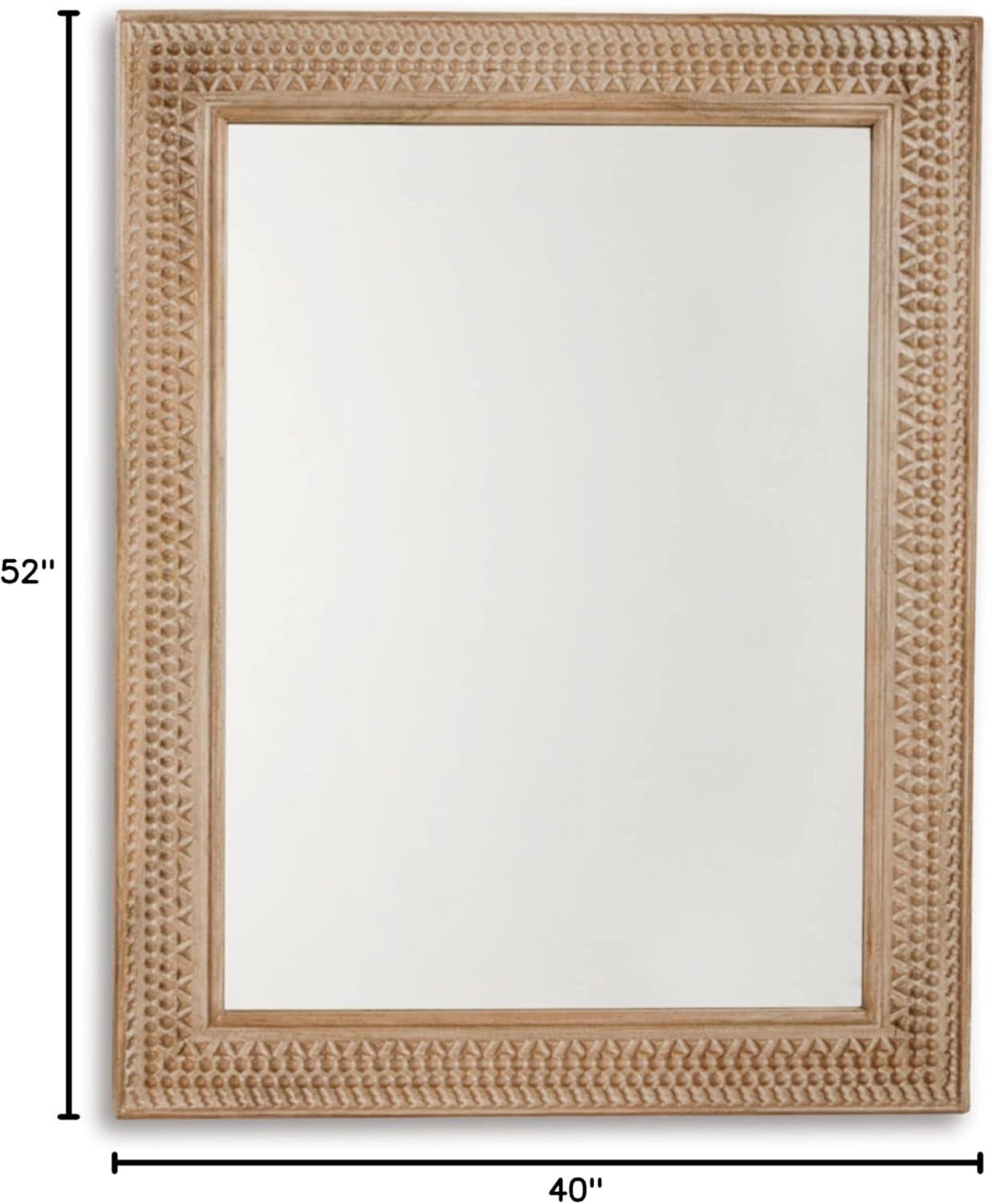 Brown Carved Wood 78" Full Length Floor Mirror