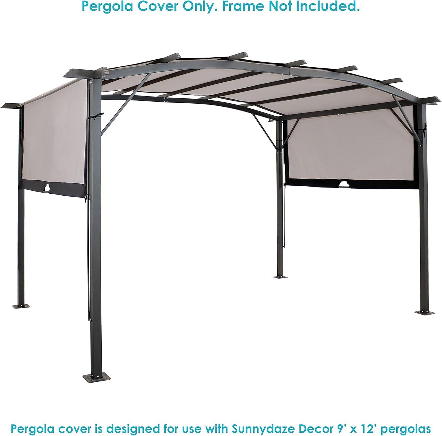 Sunnydaze 9 x 12 Polyester Retractable Pergola Canopy Shade