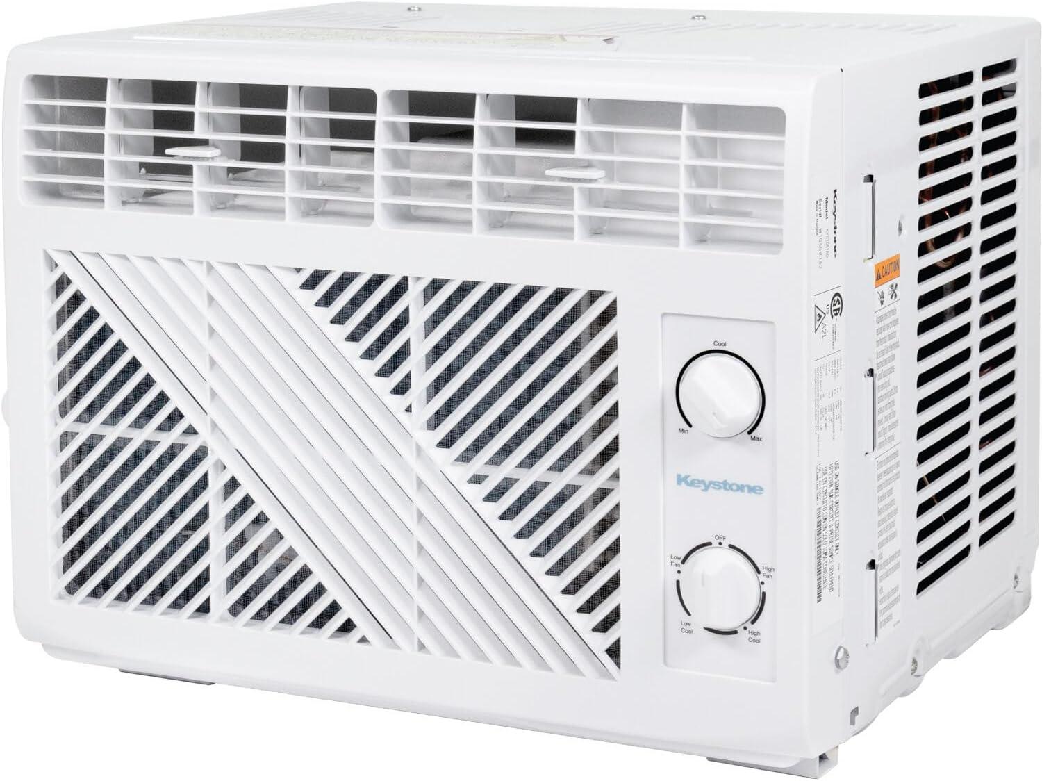 Keystone 5,050 BTU Window Mounted Air Conditioner for Rooms up to 150 Sq.Ft., White