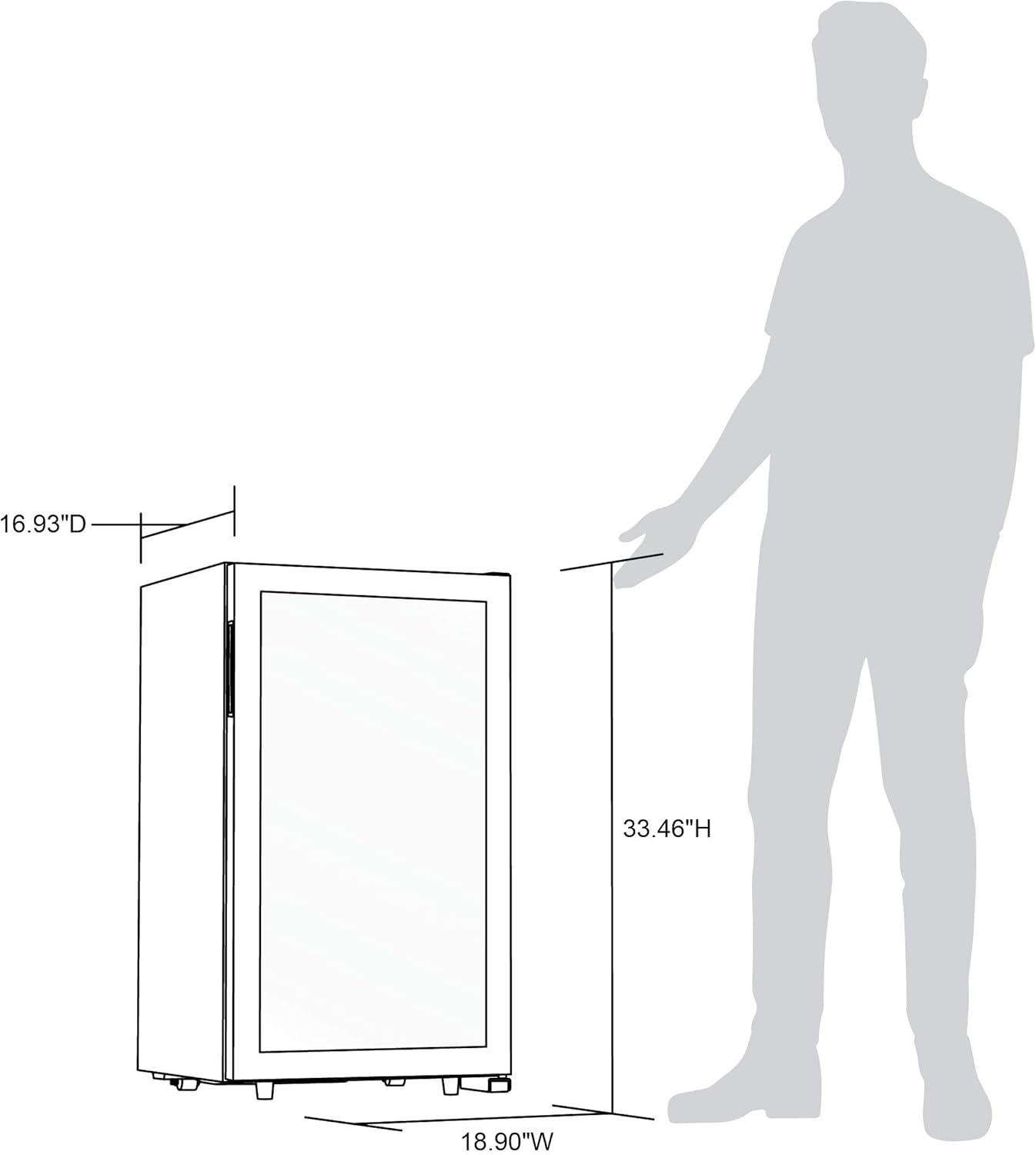 Newair Freestanding 33 Bottle Compressor Wine Fridge in Stainless Steel, Adjustable Racks