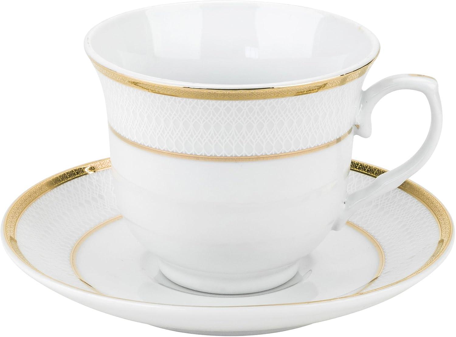 Lorren Home Trends 24 Piece Gold Porcelain Dinnerware Service for 4-Josephine
