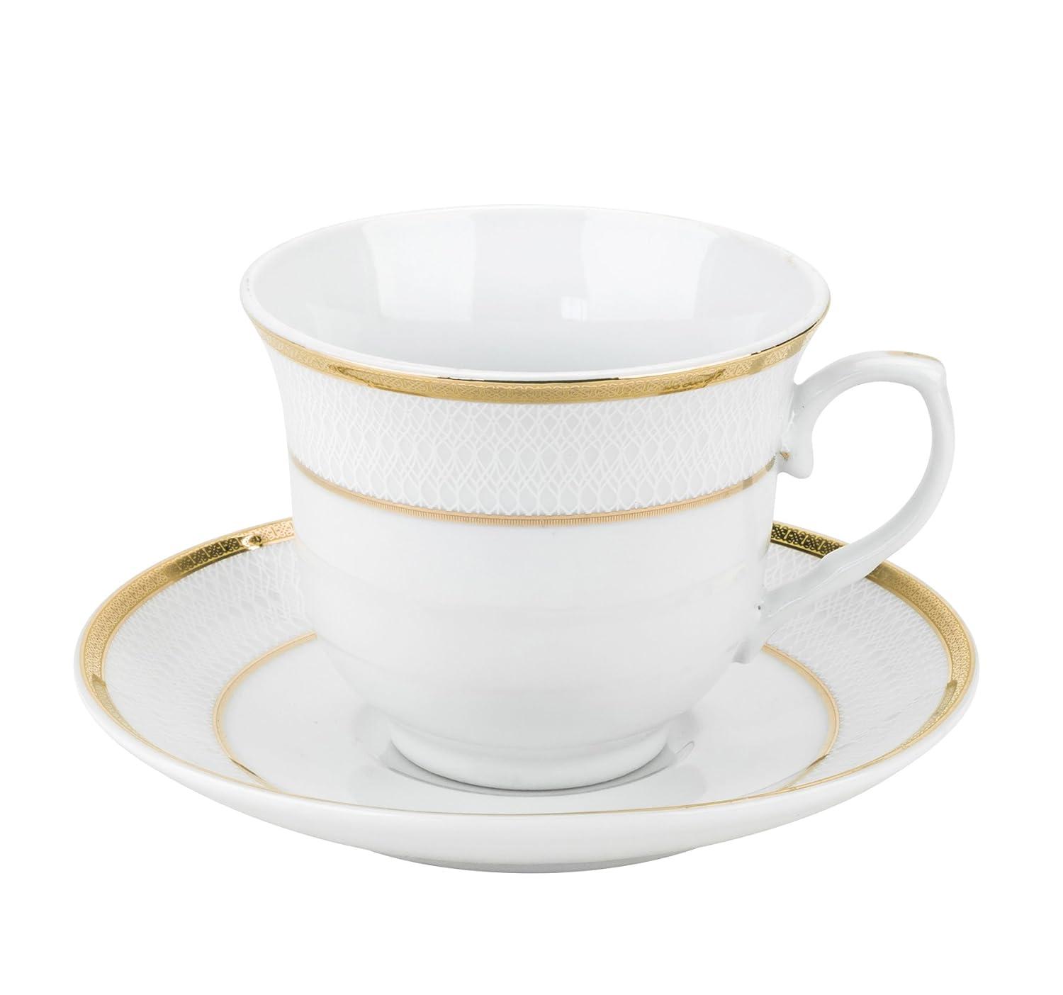 Lorren Home Trends 24 Piece Gold Porcelain Dinnerware Service for 4-Josephine