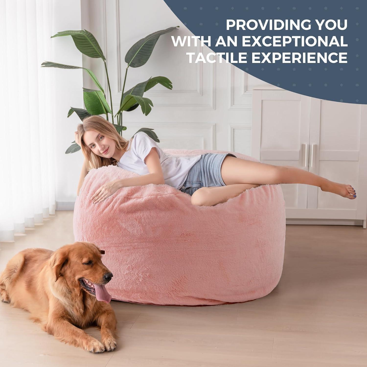 MAXYOYO Giant Bean Bag Chair Bed for Adults, Convertible Beanbag Folds from Lazy Chair to Floor Mattress Bed, Large Floor Sofa Couch, Big Sofa Bed, High-Density Foam Filling, Machine Washable