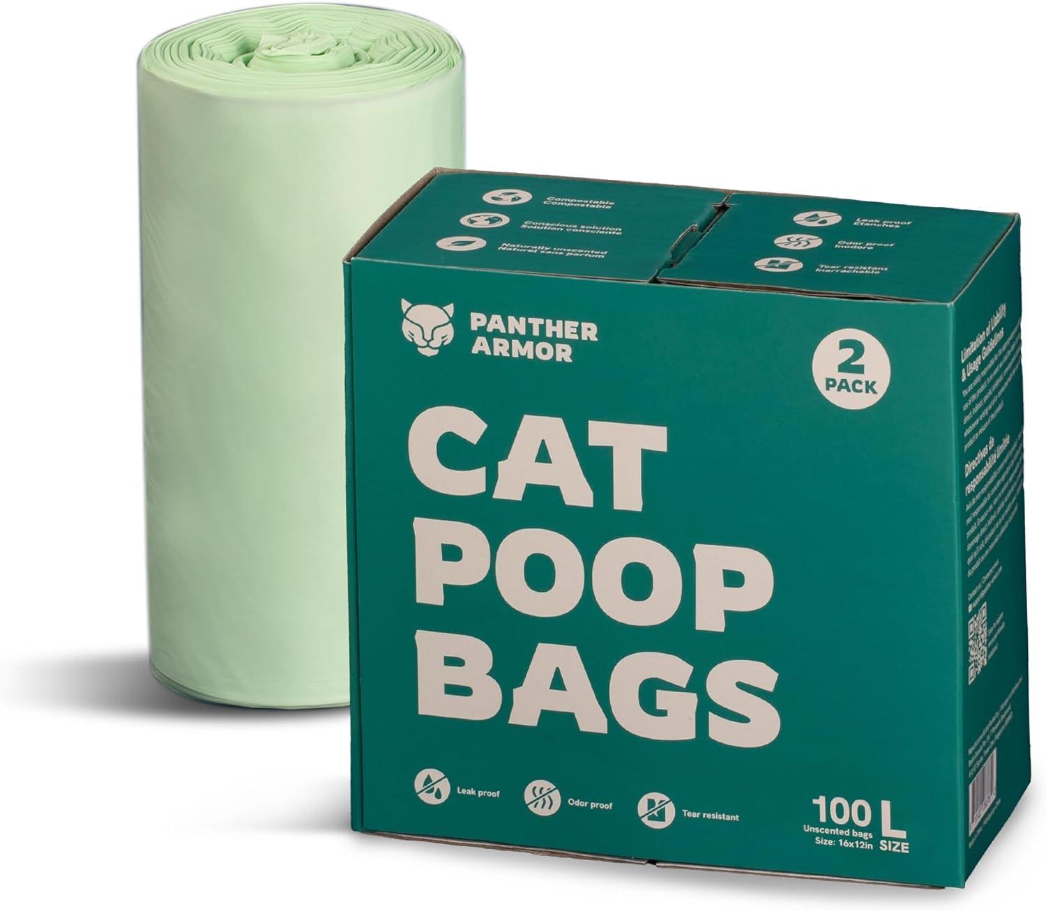Panther Armor Strong Leakproof Dog Poop Bags - Reliable Poop Bags and Dog Bags Poop Collection Essentials, Large, Green, 200 pc