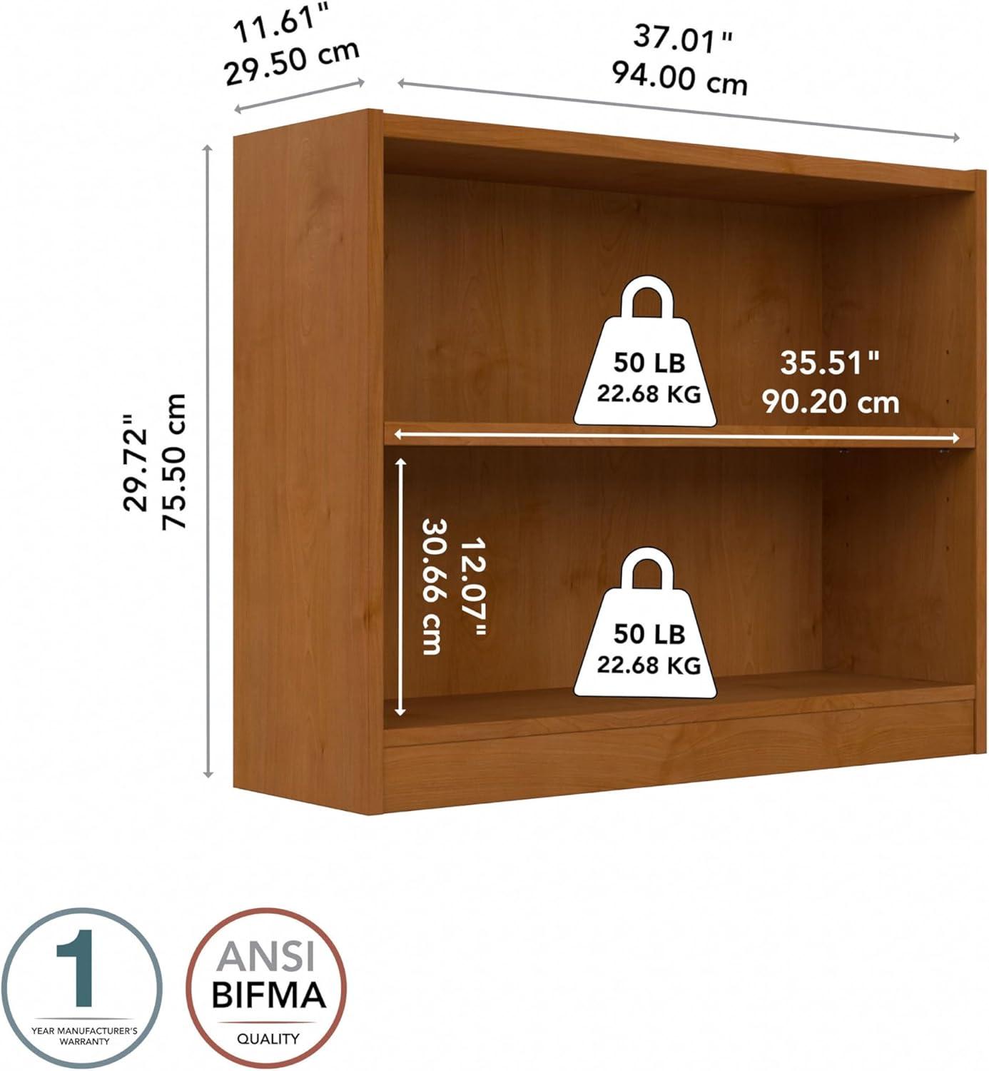 Universal Small 2 Shelf Bookcase in Natural Cherry - Engineered Wood