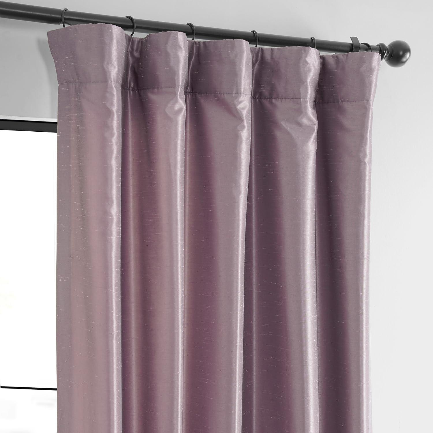 Rayne Vintage Textured Faux Dupioni Silk Room Darkening Curtains Window Single Curtain Panel